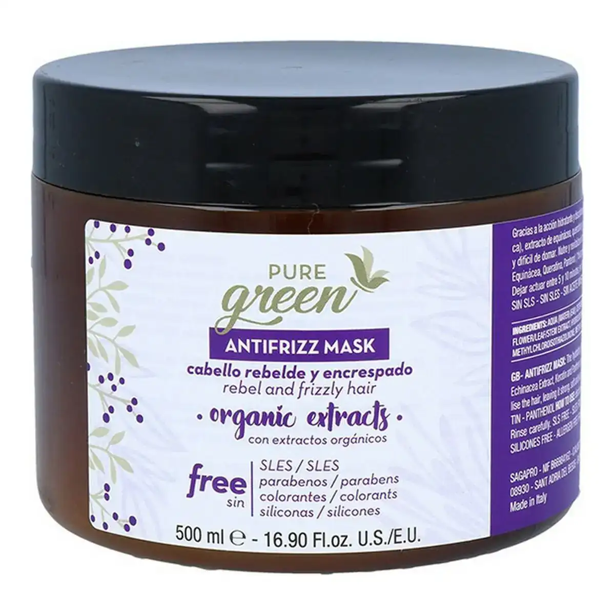 Masque pour cheveux pure green antifrizz_9627. DIAYTAR COTE D'IVOIRE - Votre Destination pour un Shopping Unique. Parcourez notre catalogue et trouvez des articles qui vous inspirent et vous édifient.