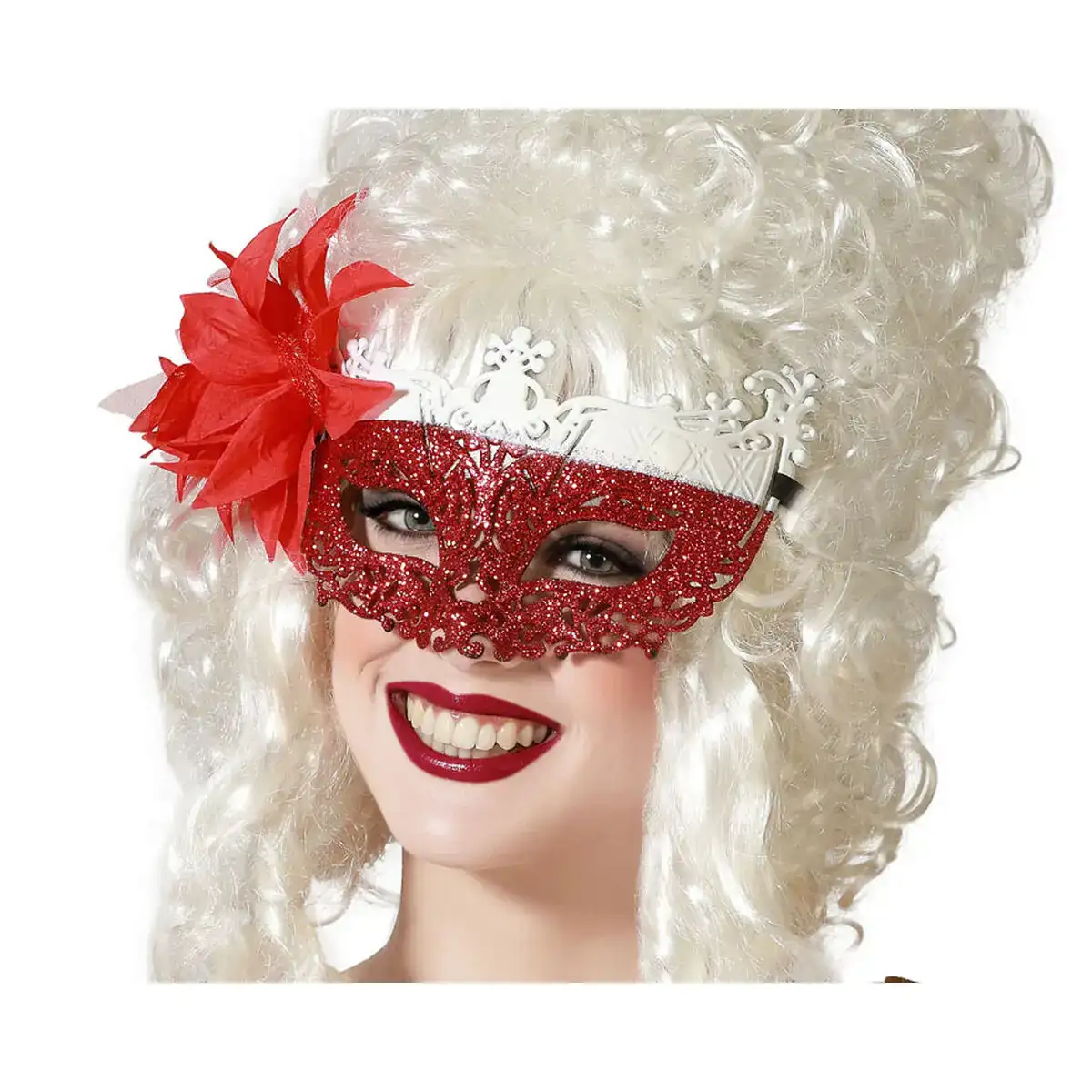 Masque venitien rouge_2425. DIAYTAR COTE D'IVOIRE - Où Chaque Achat Raconte une Histoire. Parcourez notre boutique en ligne pour trouver des articles qui évoquent le savoir-faire et la tradition du Côte d'Ivoire.