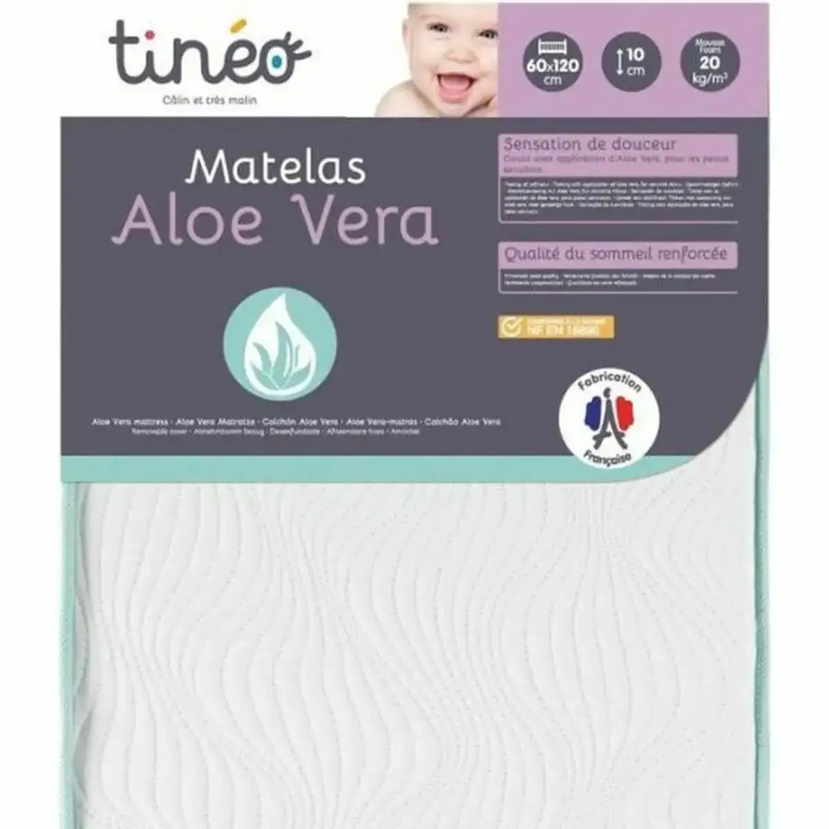Matelas pour lit de bebe tineo aloe vera 60 x 120 cm_3144. DIAYTAR COTE D'IVOIRE - Où l'Élégance Rencontre l'Authenticité. Naviguez à travers notre boutique en ligne et choisissez des produits qui incarnent le style et la tradition du Côte d'Ivoire.
