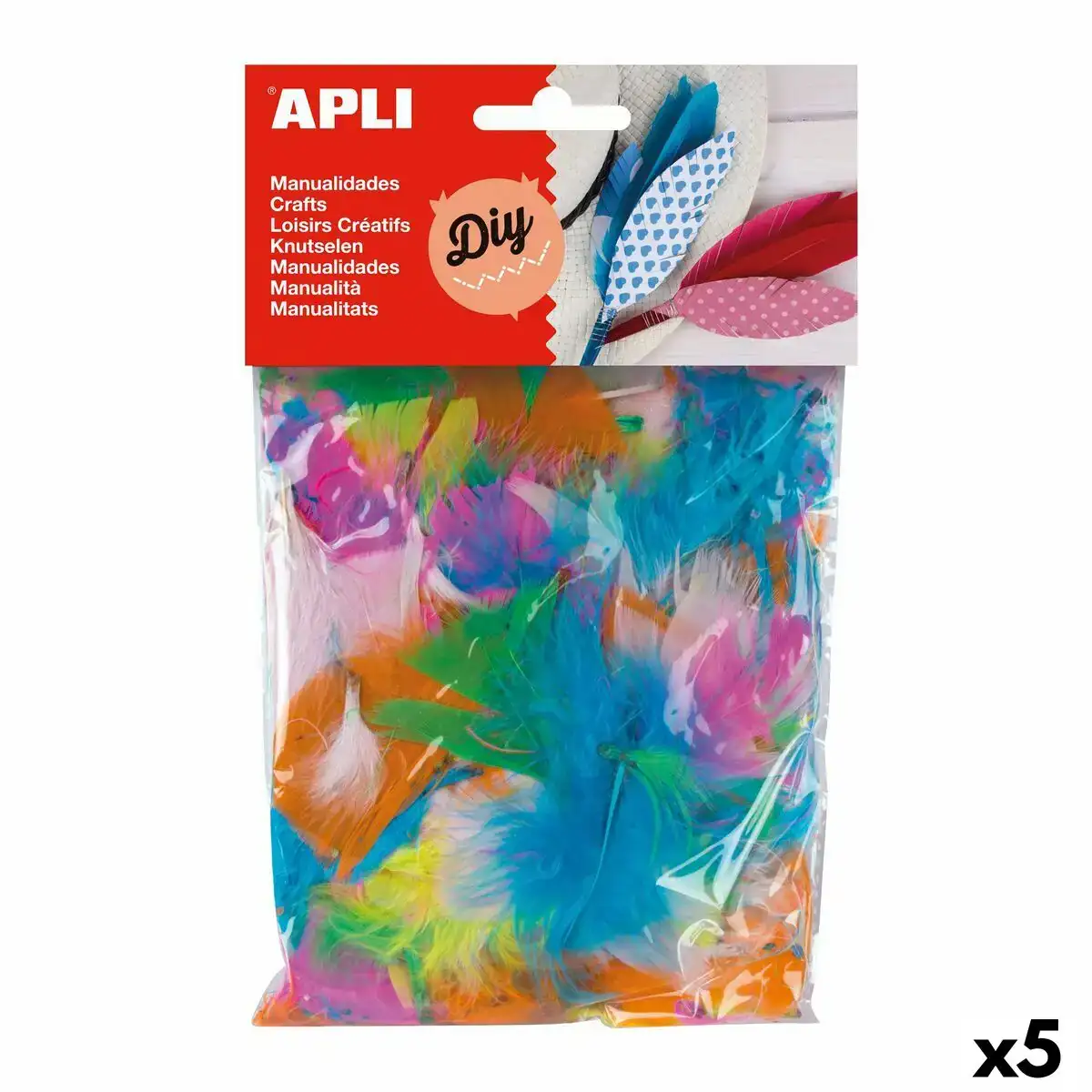 Materiaux pour travaux manuels apli plumes 14 g multicouleur 5 unites _5460. DIAYTAR COTE D'IVOIRE - Là où la Qualité est Non Négociable. Parcourez notre boutique en ligne pour découvrir des produits qui incarnent le raffinement et l'excellence du Côte d'Ivoire.