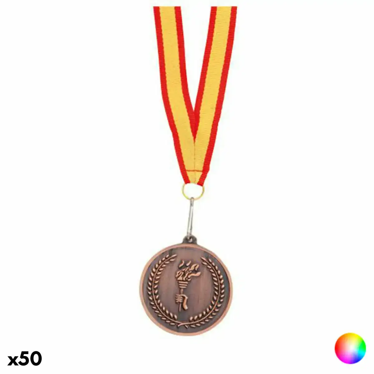 Medaille en metal avec sangle en polyester 143743 50 unites _4691. DIAYTAR COTE D'IVOIRE - Où Choisir Devient un Plaisir. Découvrez notre boutique en ligne et choisissez parmi une variété de produits qui satisferont tous vos besoins.