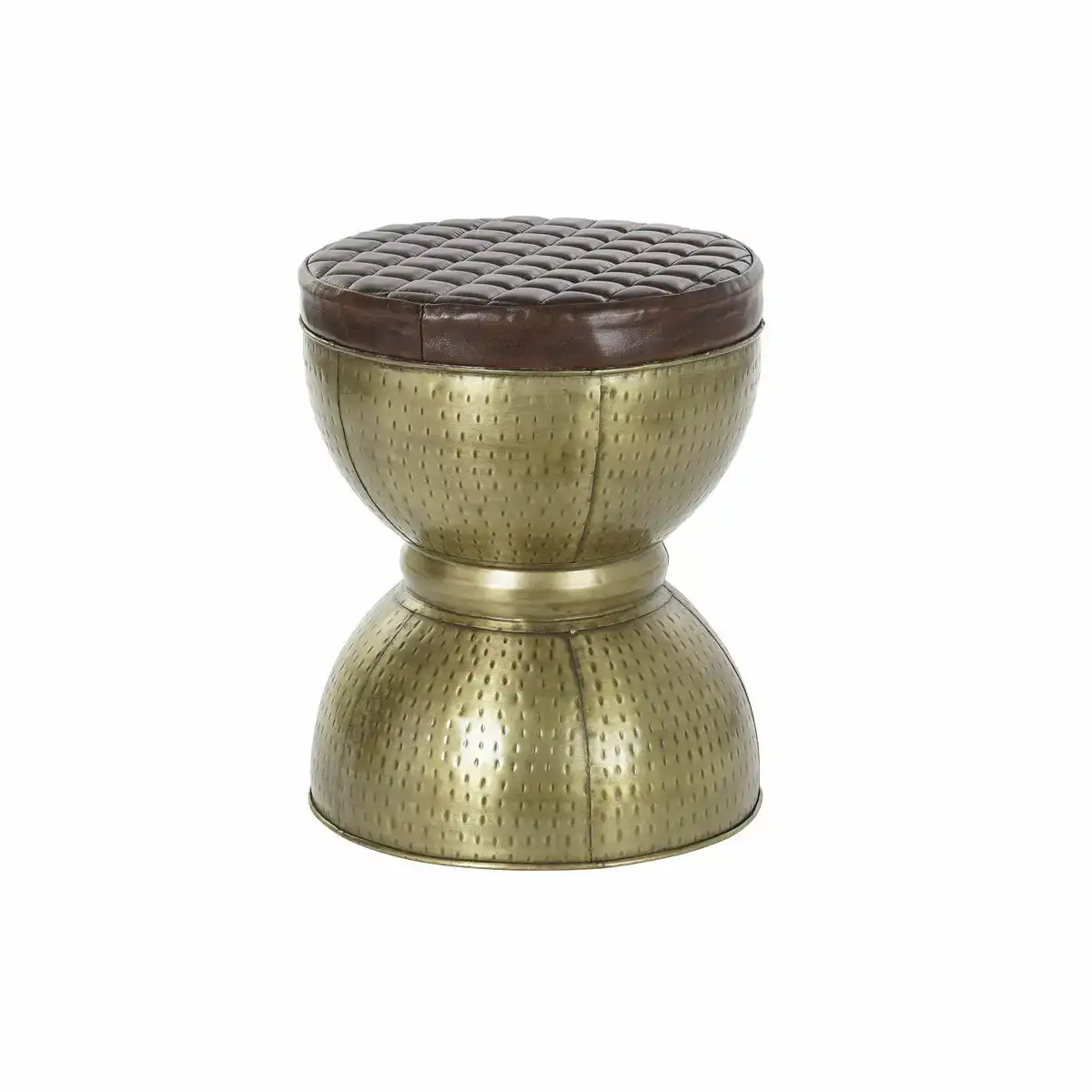 Meuble d appoint dkd home decor dore metal cuir brun fonce 40 x 40 x 48 cm _6865. DIAYTAR COTE D'IVOIRE - Où Chaque Détail Fait la Différence. Parcourez notre sélection soignée et choisissez des articles qui rehaussent votre quotidien, du fonctionnel à l'esthétique.