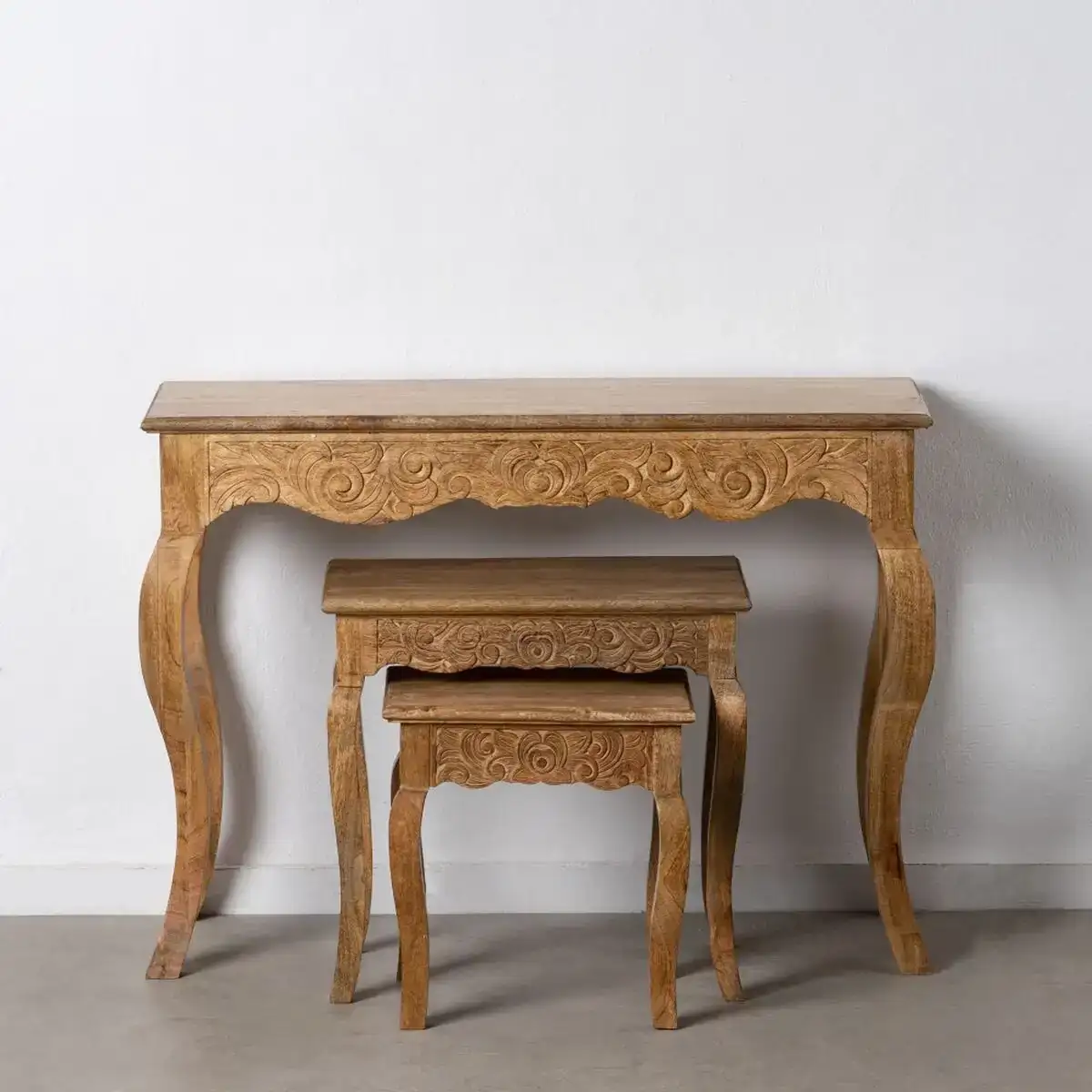 Meuble d entree 106 x 37 x 78 cm naturel bois de manguier 3 unites _6912. Bienvenue chez DIAYTAR COTE D'IVOIRE - Où l'Authenticité Rencontre l'Accessibilité. Explorez notre sélection abordable et découvrez des articles qui incarnent l'essence du Côte d'Ivoire.