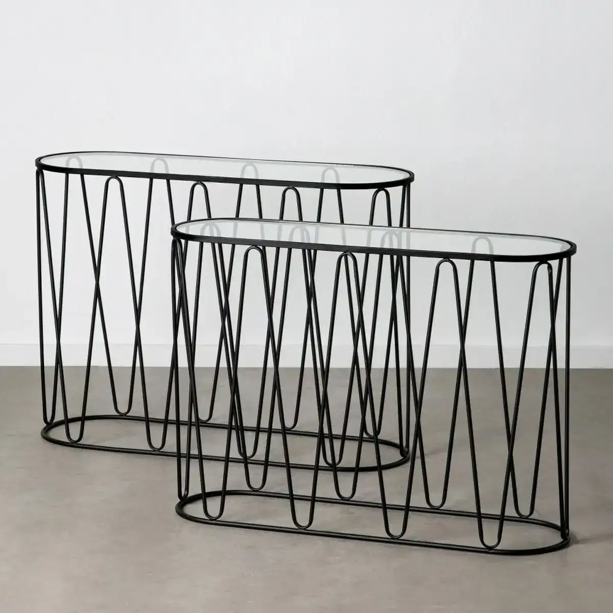 Meuble d entree 107 x 35 5 x 79 cm verre noir metal 2 unites _2901. DIAYTAR COTE D'IVOIRE - Votre Passage vers le Raffinement. Plongez dans notre univers de produits exquis et choisissez des articles qui ajoutent une touche de sophistication à votre vie.