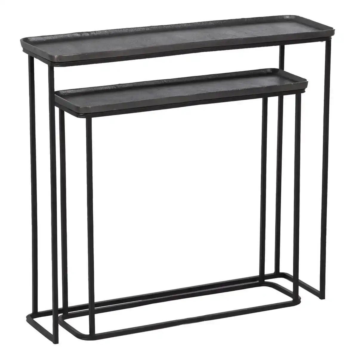 Meuble d entree 84 x 26 x 78 cm noir gris metal 2 unites _4097. DIAYTAR COTE D'IVOIRE - L'Art de Vivre l'Excellence au Quotidien. Explorez notre gamme et choisissez des produits qui ajoutent une note de prestige à votre vie.