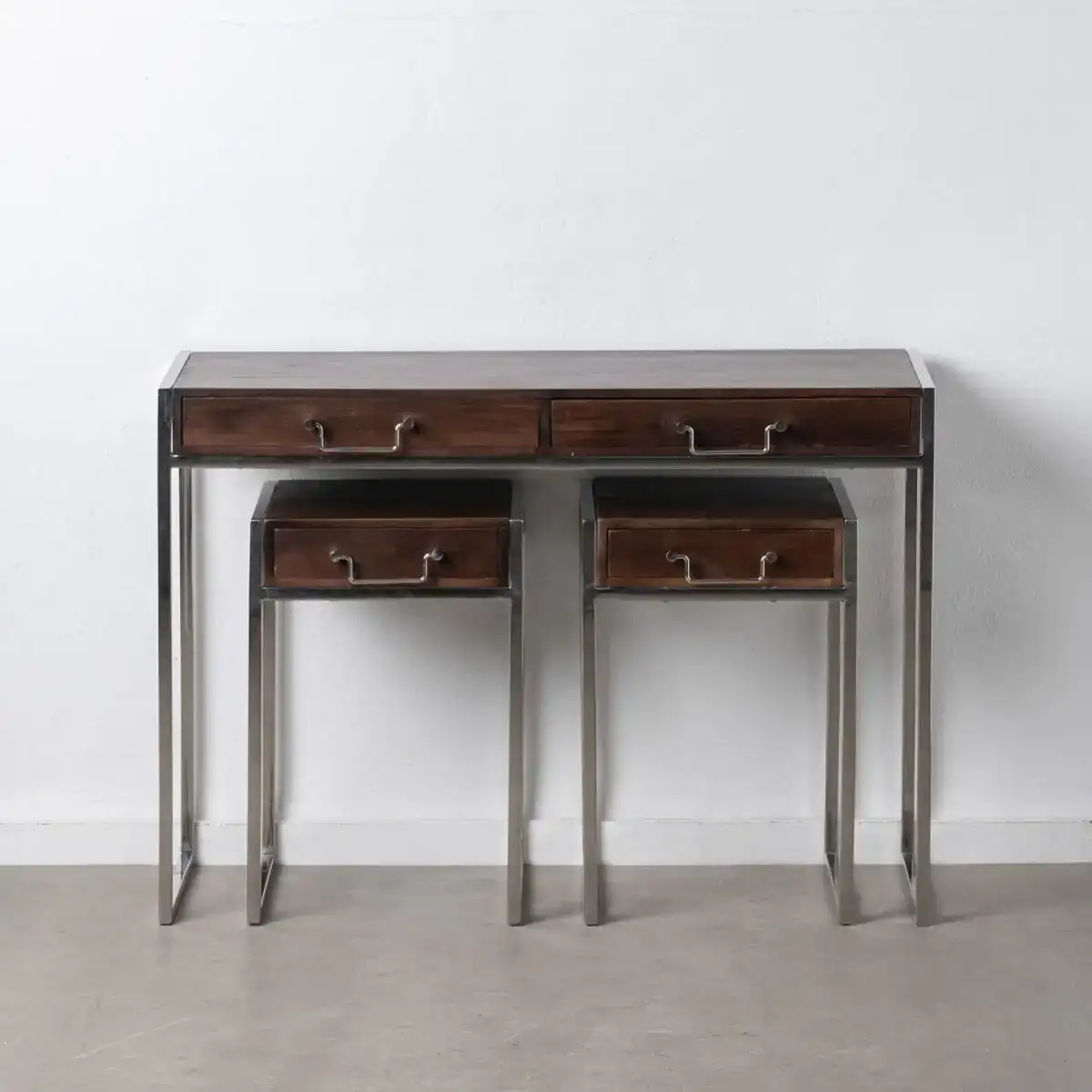 Meuble d entree metal bois marron argent 3 unites _1828. DIAYTAR COTE D'IVOIRE - Un Monde de Possibilités à Portée de Clic. Parcourez notre site web pour découvrir des sélections infinies, de l'épicerie aux bijoux, et vivez une expérience d'achat sans pareil.