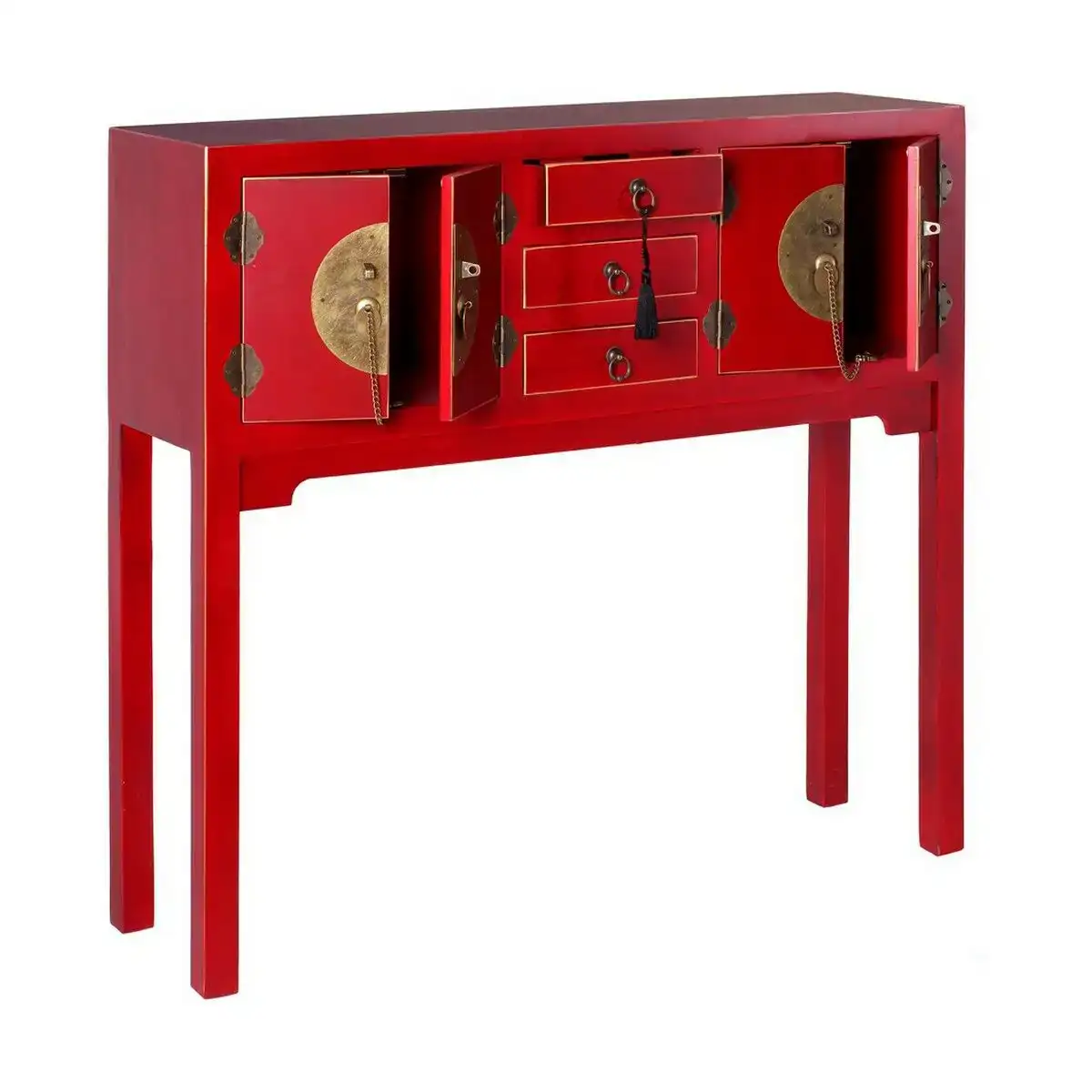 Meuble d entree oriente 95 x 26 x 90 cm rouge bois_8028. Entrez dans l'Univers de DIAYTAR COTE D'IVOIRE - Où Chaque Produit a son Histoire. Explorez notre catalogue et découvrez des trésors qui racontent la riche culture du Côte d'Ivoire.