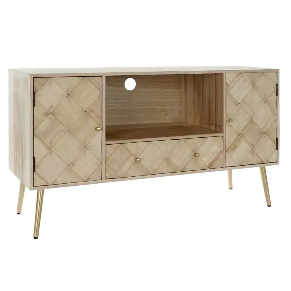 Meubles de television dkd home decor 118 x 40 x 65 cm metal marron clair bois de paulownia pin_5733. DIAYTAR COTE D'IVOIRE - Là où Choisir est un Acte d'Amour pour le Côte d'Ivoire. Explorez notre gamme et choisissez des produits qui célèbrent la culture et l'artisanat du pays.