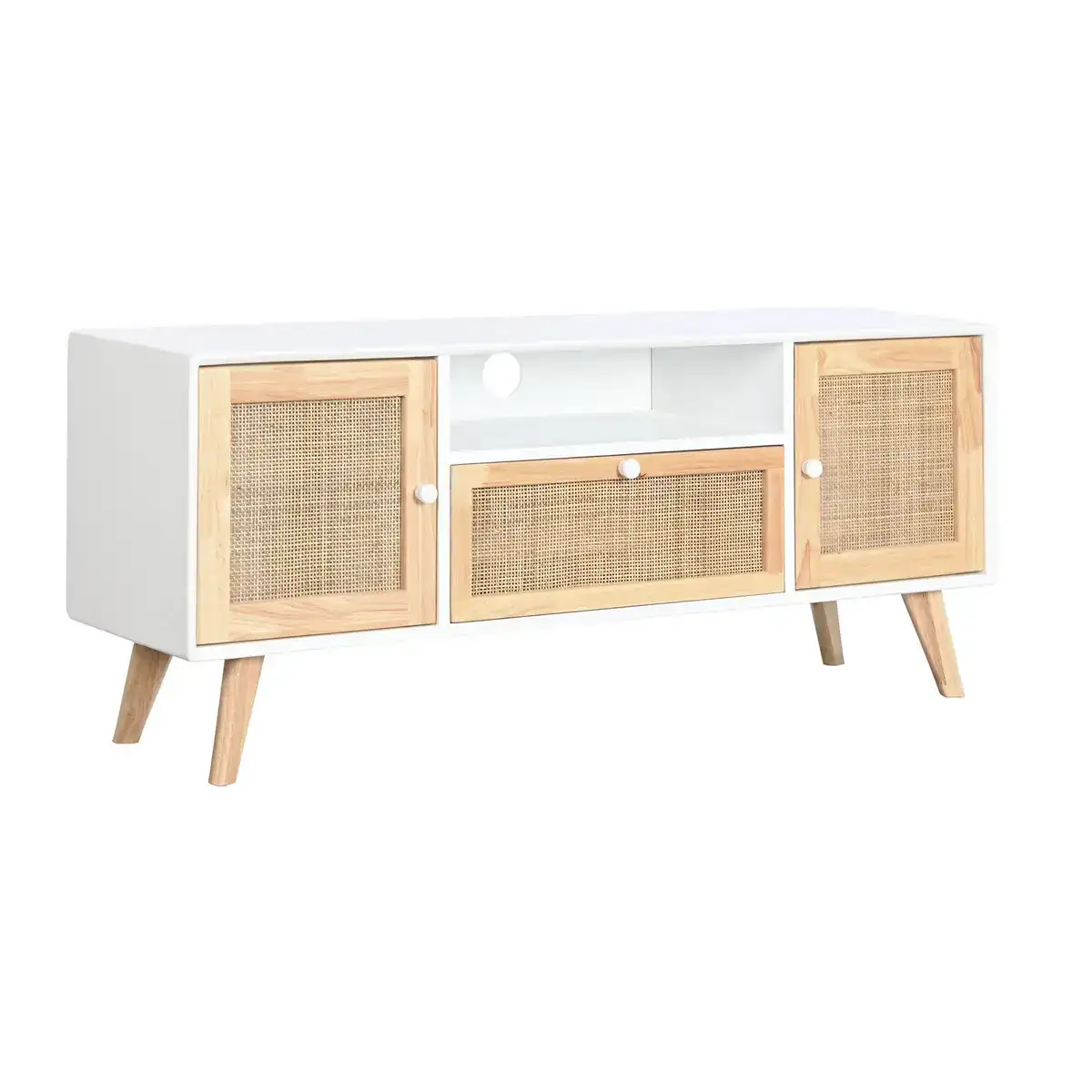 Meubles de television dkd home decor 120 x 30 x 50 cm blanc rotin bois de paulownia_9665. DIAYTAR COTE D'IVOIRE - Où Chaque Détail Compte. Parcourez nos produits soigneusement sélectionnés et choisissez des articles qui correspondent à votre style et à vos valeurs.