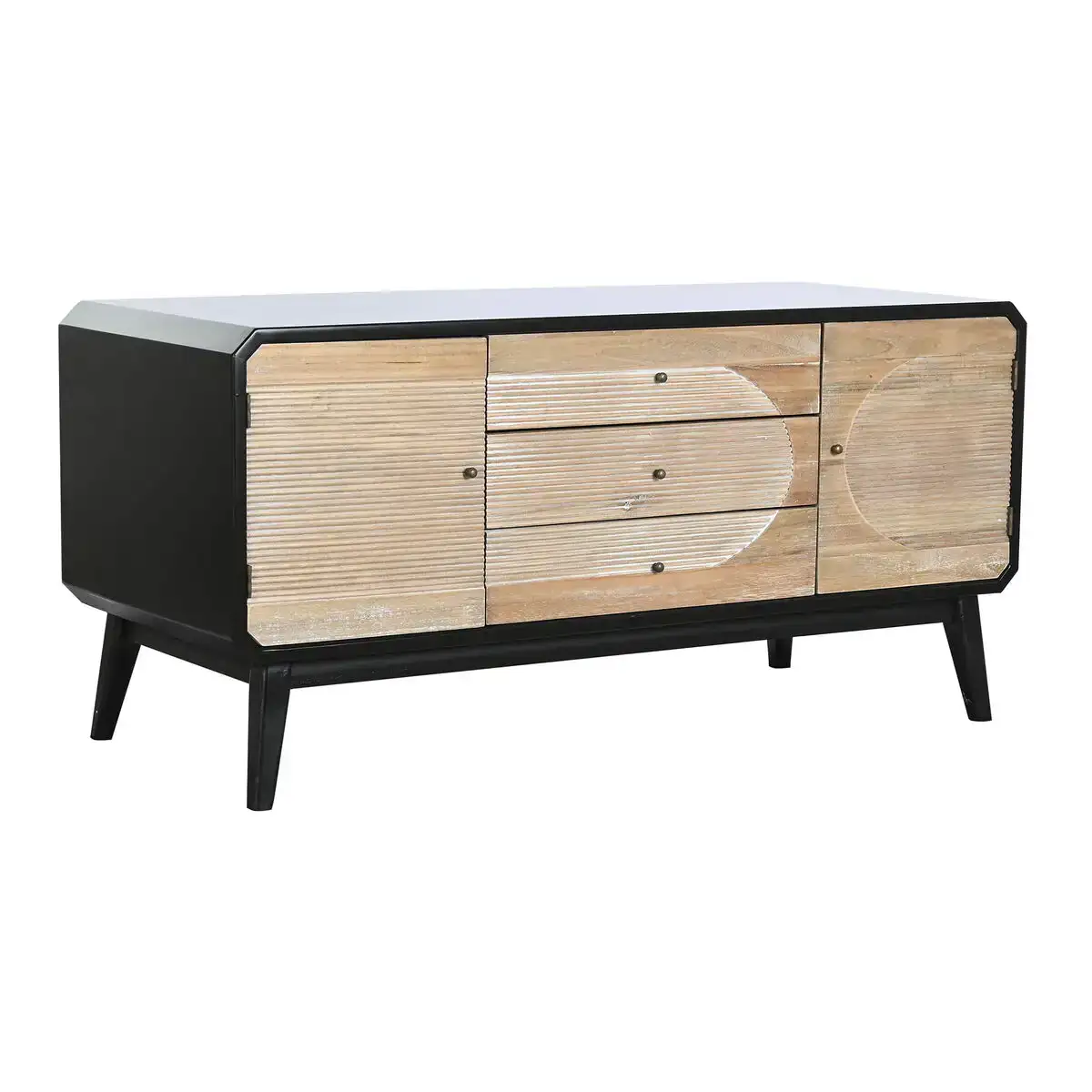 Meubles de television dkd home decor 120 x 50 x 58 cm noir bois_1006. DIAYTAR COTE D'IVOIRE - L'Art de Choisir, l'Art de Se Distinquer. Naviguez à travers notre catalogue et choisissez des produits qui ajoutent une note d'élégance à votre style unique.