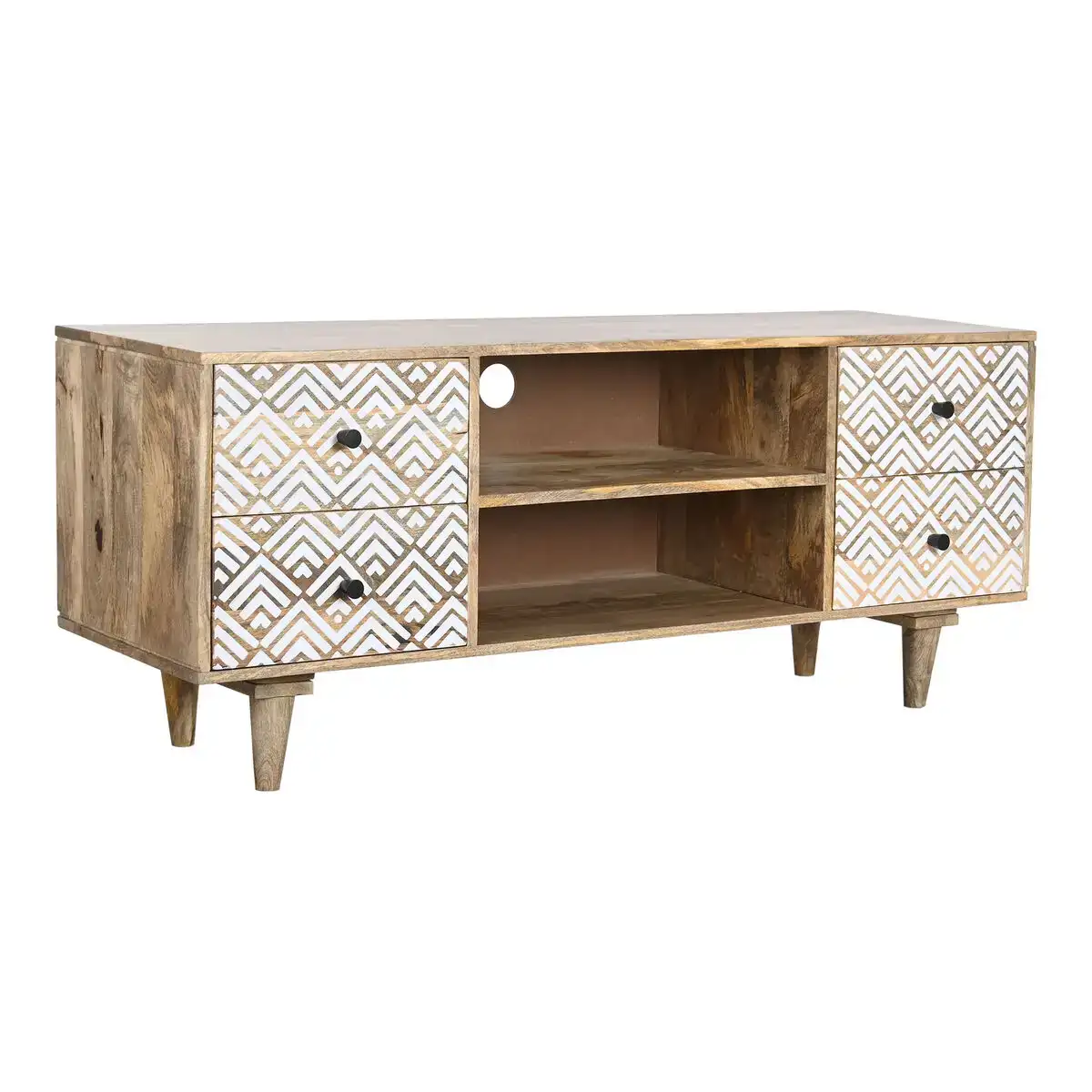 Meubles de television dkd home decor 135 x 40 x 55 cm naturel blanc bois de manguier_5100. DIAYTAR COTE D'IVOIRE - Votre Escale Shopping incontournable. Explorez notre boutique en ligne et dénichez des trésors qui reflètent la richesse culturelle et la modernité du Côte d'Ivoire.