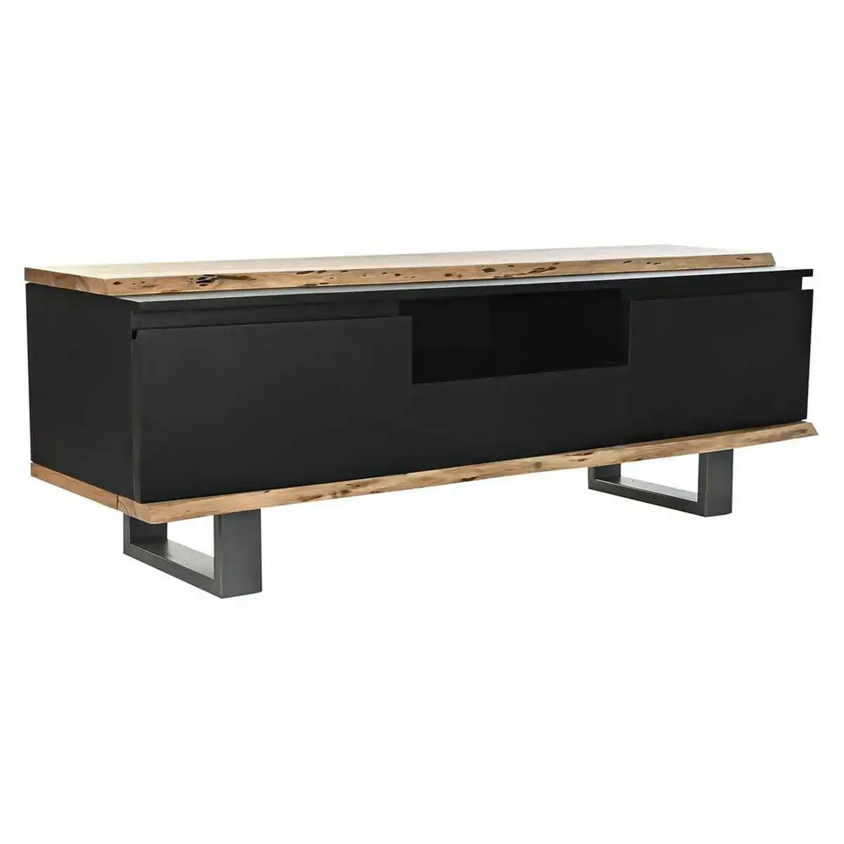 Meubles de television dkd home decor noir 145 x 45 x 50 cm marron bois de manguier_7341. DIAYTAR COTE D'IVOIRE - L'Art de Choisir, l'Art de S'émerveiller. Explorez notre gamme de produits et laissez-vous émerveiller par des créations authentiques et des designs modernes.