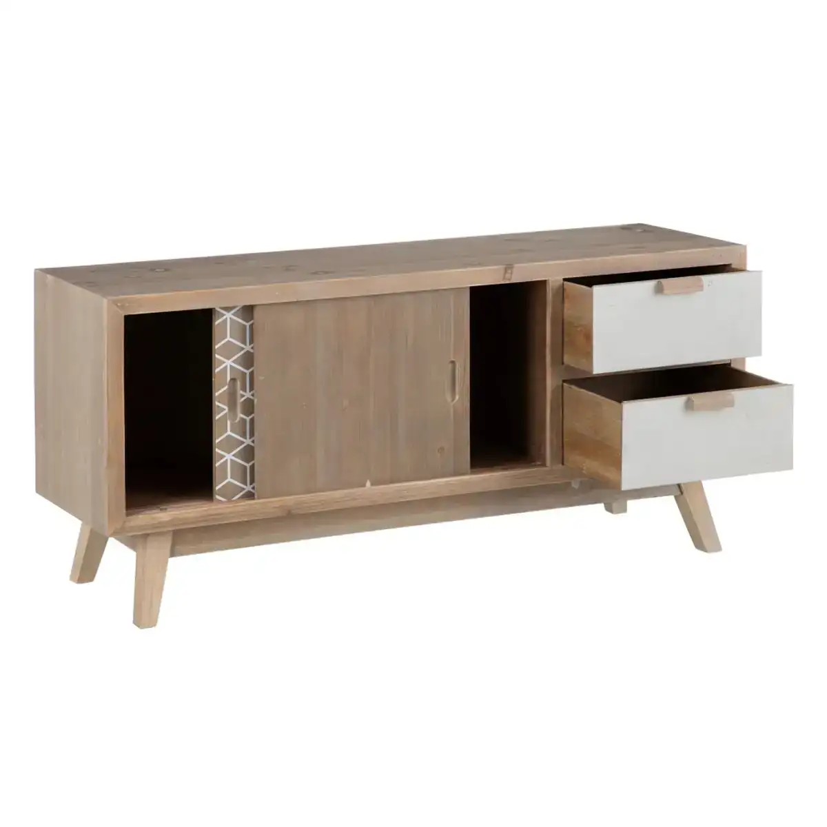 Meubles de television kensy 120 x 34 x 54 5 cm naturel bois blanc_8060. DIAYTAR COTE D'IVOIRE - Où Choisir est un Acte d'Amour pour le Côte d'Ivoire. Explorez notre boutique en ligne et choisissez des articles qui célèbrent la culture et l'artisanat du pays.
