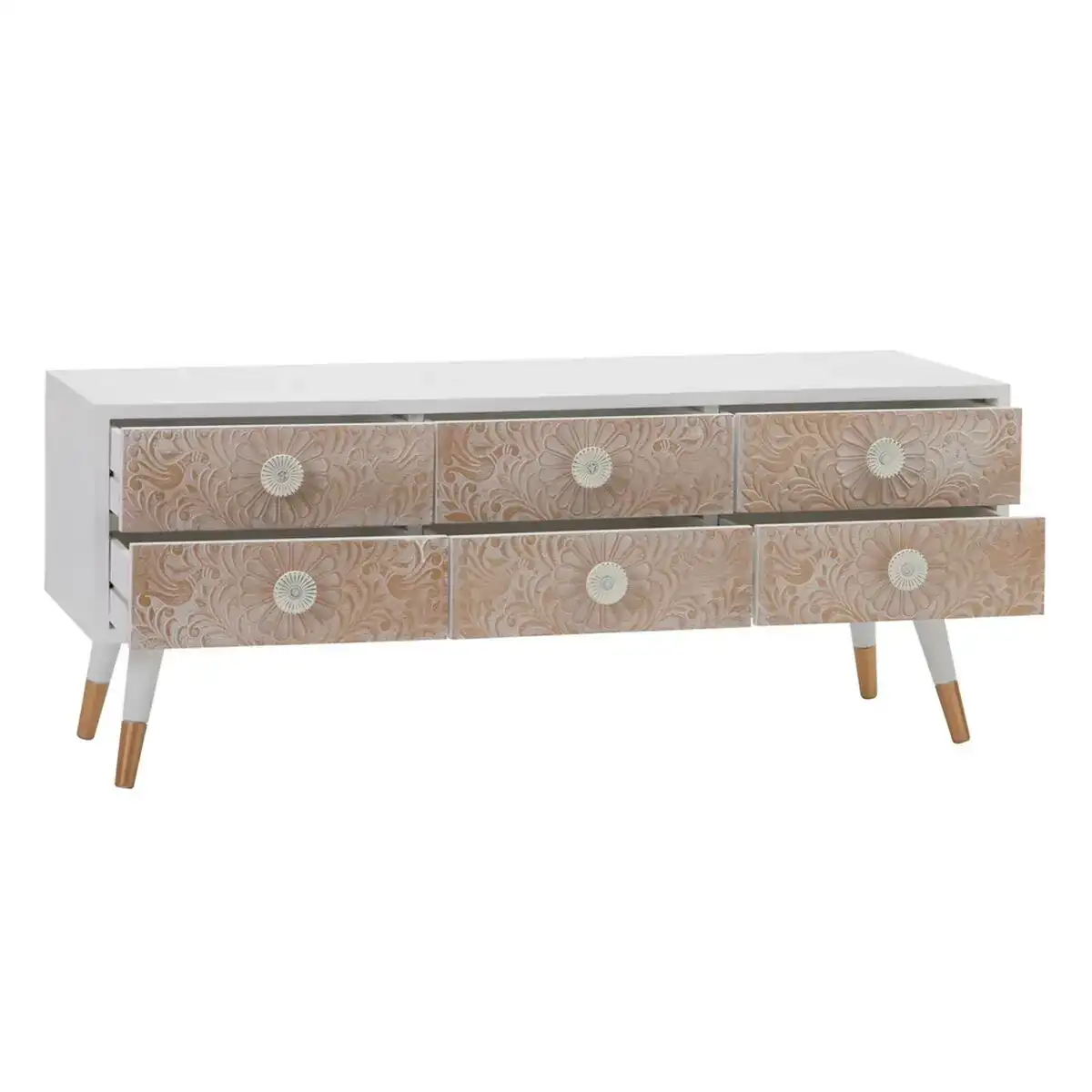 Meubles de television klee 120 x 40 x 50 cm naturel bois de pin blanc_5792. DIAYTAR COTE D'IVOIRE - Où la Tradition s'Harmonise avec le Moderne. Parcourez notre gamme diversifiée et choisissez des produits qui révèlent l'âme du Côte d'Ivoire.