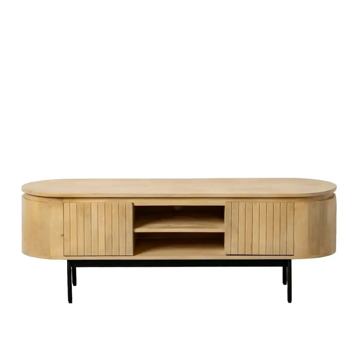 Meubles de television montmartre 140 x 40 x 48 cm naturel noir bois fer_6927. DIAYTAR COTE D'IVOIRE - Où Choisir Devient une Découverte. Explorez notre boutique en ligne et trouvez des articles qui vous surprennent et vous ravissent à chaque clic.