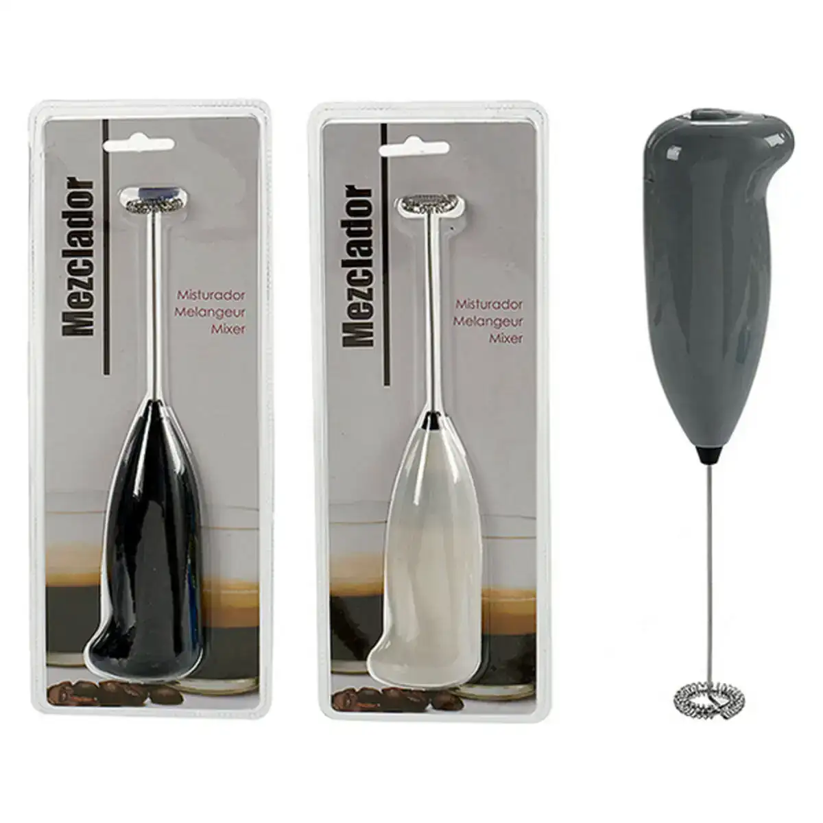 Mini batteur et mousseur noir gris blanc_8558. DIAYTAR COTE D'IVOIRE - L'Art du Shopping Sublime. Naviguez à travers notre catalogue et choisissez parmi des produits qui ajoutent une touche raffinée à votre vie quotidienne.
