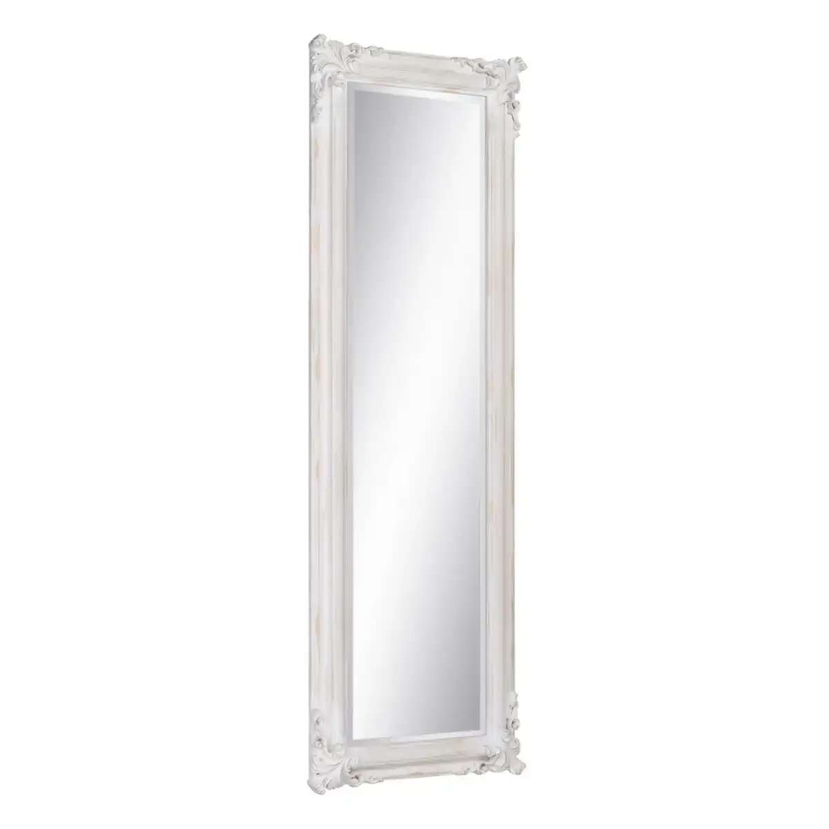 Miroir 56 x 4 x 172 cm verre bois blanc_8437. DIAYTAR COTE D'IVOIRE - Là où Choisir est un Acte d'Amour pour la Culture Côte d'Ivoireaise. Explorez notre gamme et choisissez des produits qui célèbrent la richesse de notre patrimoine.