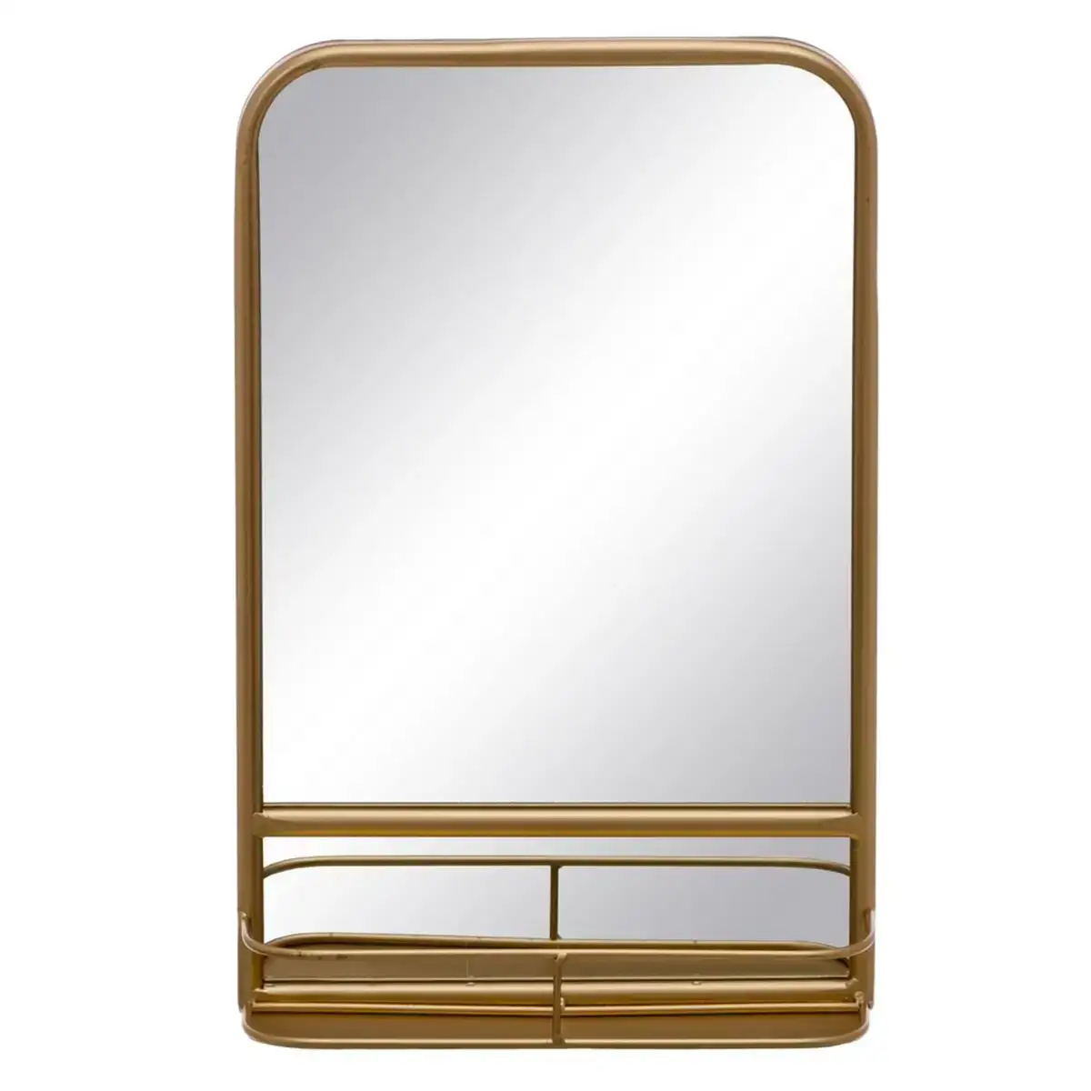 Miroir mural 31 x 9 5 x 47 cm dore metal_5688. DIAYTAR COTE D'IVOIRE - Là où le Shopping Devient une Expérience. Naviguez à travers notre catalogue diversifié et découvrez des produits qui ajoutent de la couleur et de la passion à votre vie.