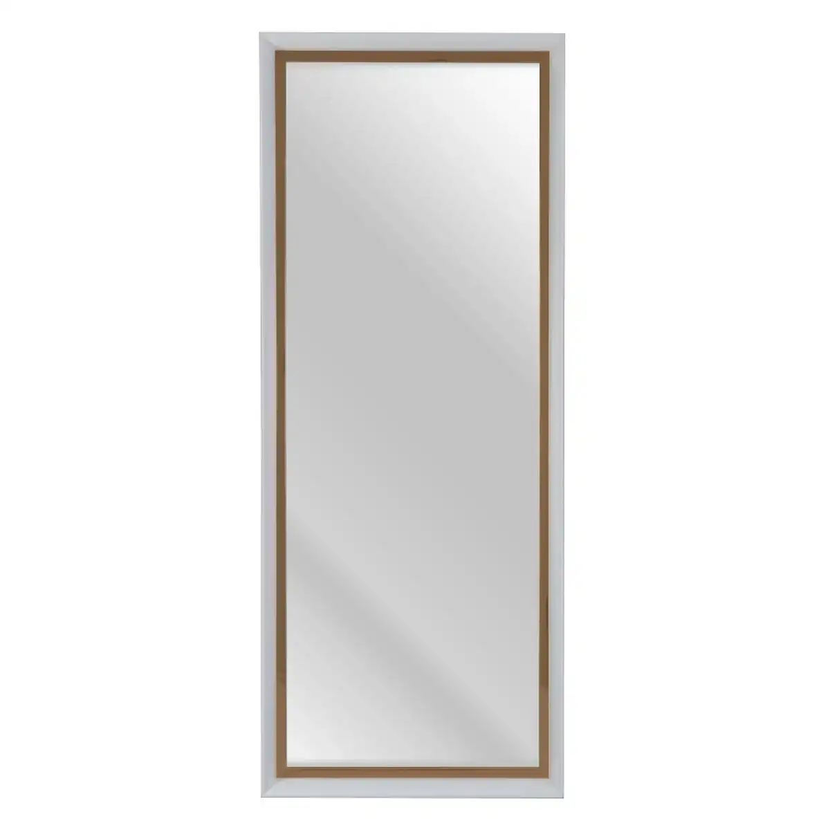 Miroir mural 46 x 6 x 116 cm dore bois blanc_7248. DIAYTAR COTE D'IVOIRE - Votre Destination Shopping Éthique. Parcourez notre gamme et choisissez des articles qui respectent l'environnement et les communautés locales.