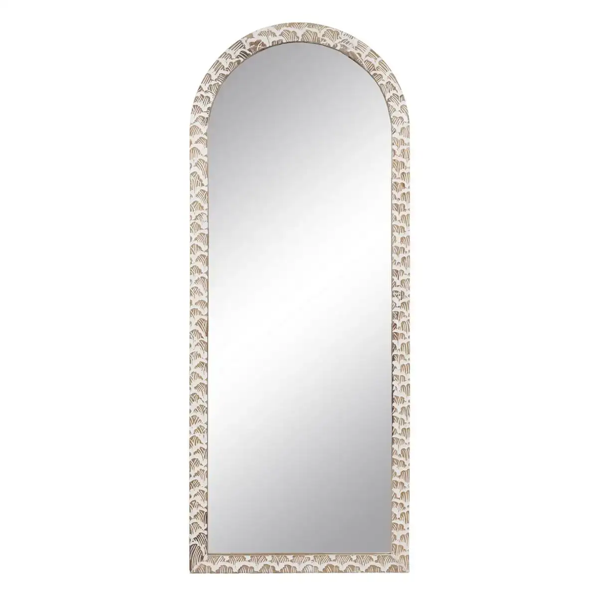 Miroir mural 61 x 2 x 152 cm bois blanc_3904. DIAYTAR COTE D'IVOIRE - Où la Qualité est Notre Engagement. Explorez notre boutique en ligne pour découvrir des produits conçus pour vous apporter satisfaction et plaisir.