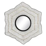 Miroir mural 68 x 2 x 68 cm noir dore metal_6948. DIAYTAR COTE D'IVOIRE - L'Art de Vivre le Shopping Authentique. Découvrez notre boutique en ligne et trouvez des produits qui célèbrent la culture et l'héritage du Côte d'Ivoire.