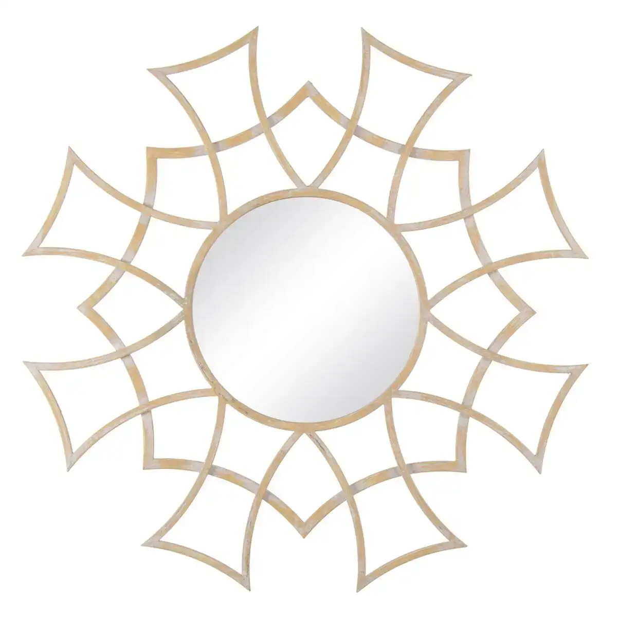 Miroir mural 70 x 2 5 x 70 cm naturel metal blanc_5861. DIAYTAR COTE D'IVOIRE - Là où Chaque Achat a du Sens. Explorez notre gamme et choisissez des produits qui racontent une histoire, votre histoire.