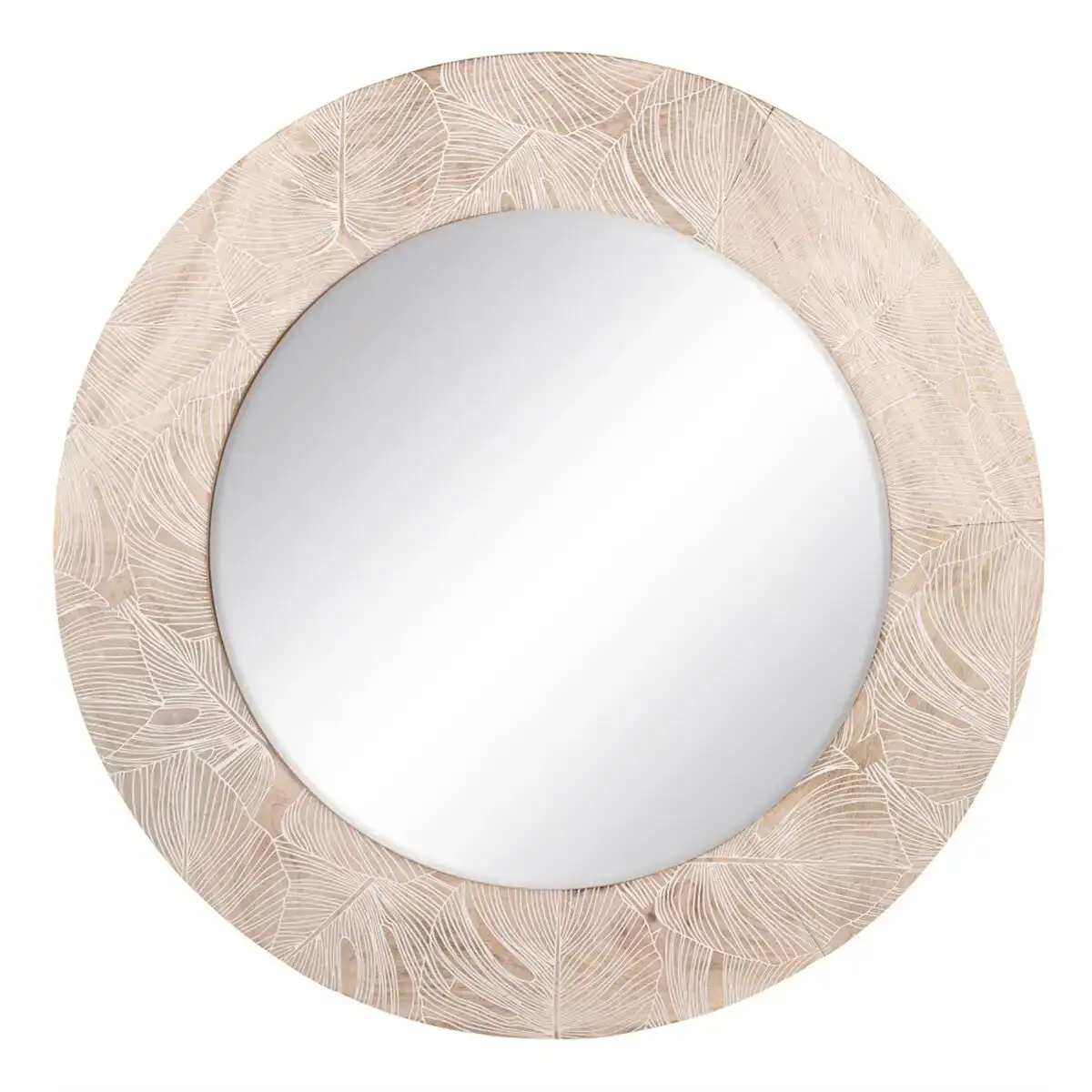 Miroir mural 76 x 2 x 76 cm blanc bois de manguier_6195. DIAYTAR COTE D'IVOIRE - Votre Plateforme pour un Shopping Inspiré. Explorez nos offres variées et découvrez des articles qui stimulent votre créativité et embellissent votre vie.