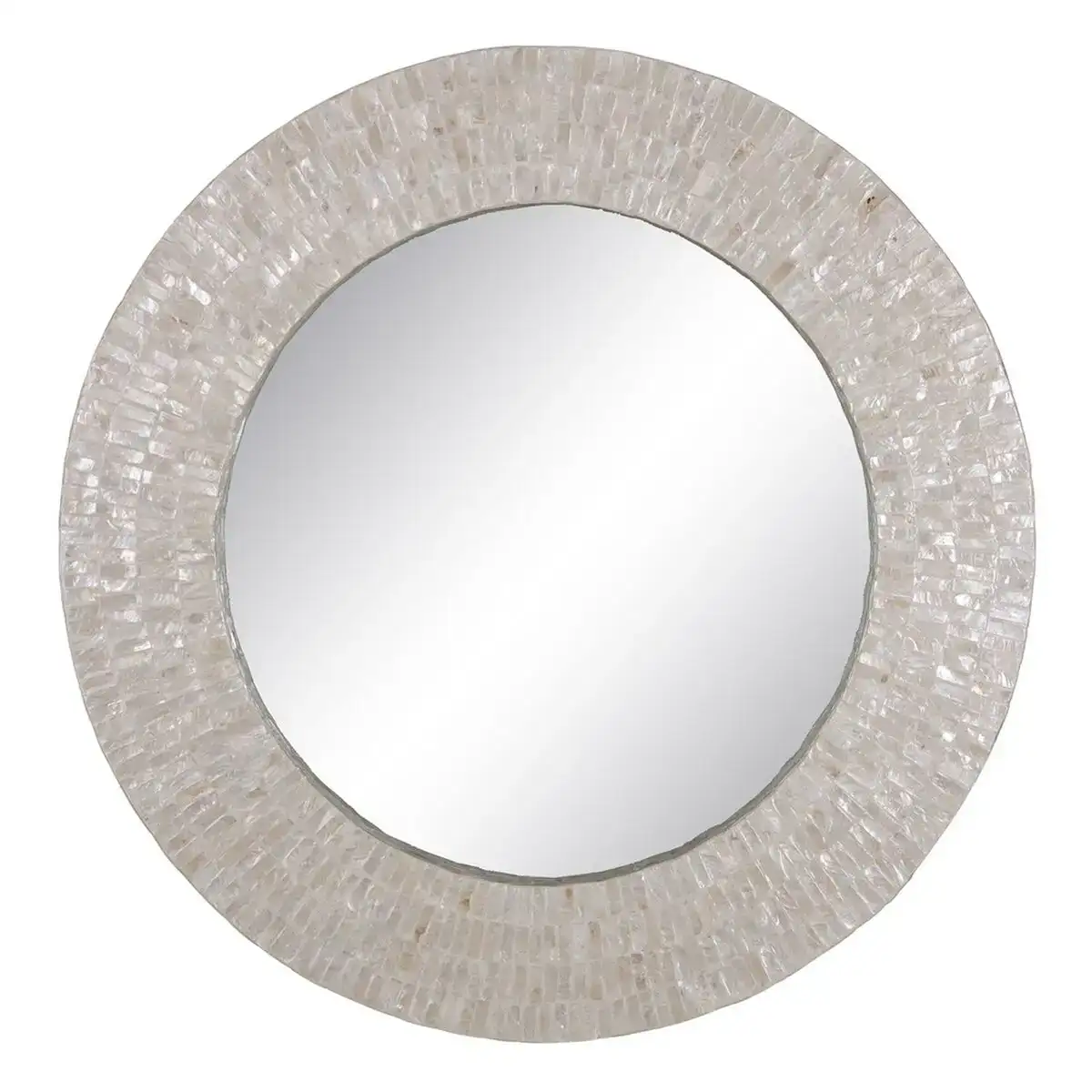 Miroir mural 76 x 4 x 76 cm blanc coquillage_2193. Bienvenue chez DIAYTAR COTE D'IVOIRE - Où Choisir est un Voyage. Plongez dans notre plateforme en ligne pour trouver des produits qui ajoutent de la couleur et de la texture à votre quotidien.