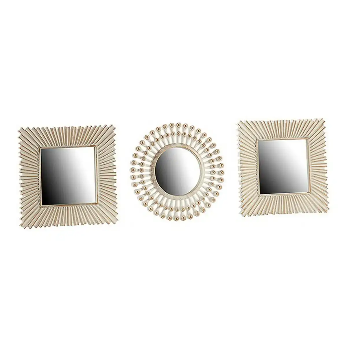 Miroir mural 88774 verre dore blanc plastique 25 x 1 5 x 25 cm 3 pcs _2321. Bienvenue chez DIAYTAR COTE D'IVOIRE - Où Chaque Objet a sa Propre Histoire. Découvrez notre sélection soigneusement choisie et choisissez des produits qui racontent le patrimoine sénégalais.