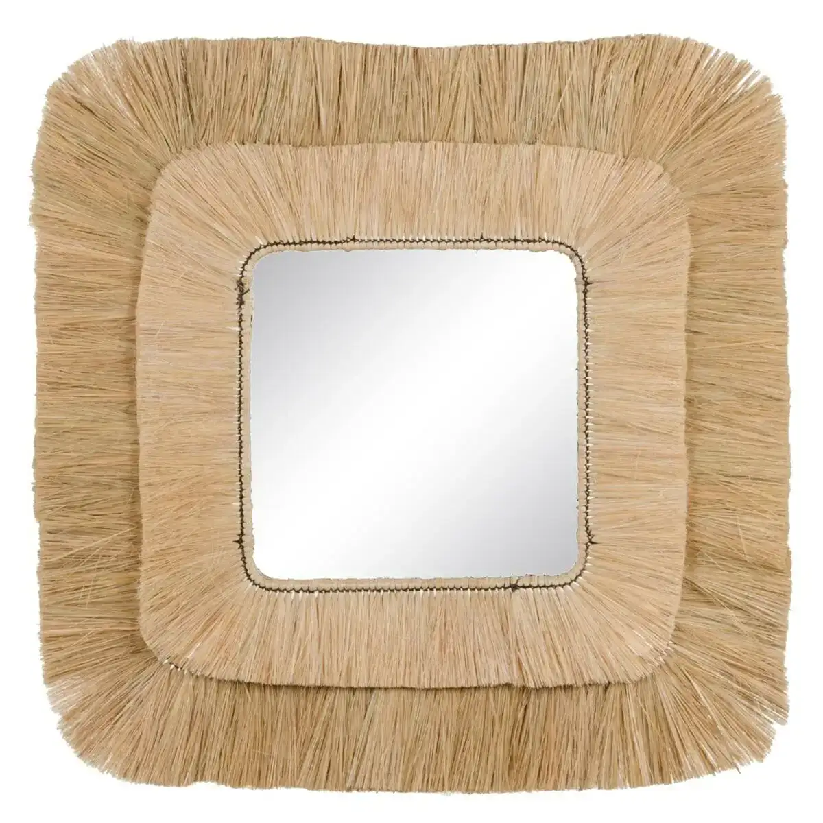 Miroir mural 91 x 91 cm fibre naturelle_3538. Bienvenue chez DIAYTAR COTE D'IVOIRE - Où le Shopping Rencontre la Qualité. Explorez notre sélection soigneusement conçue et trouvez des produits qui définissent le luxe abordable.