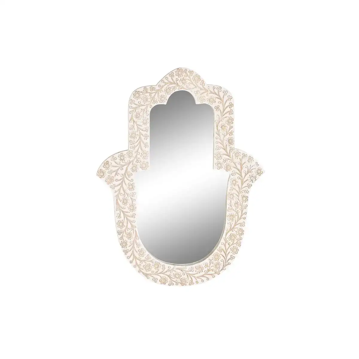 Miroir mural dkd home decor blanc bois de manguier 45 x 2 x 60 cm _6922. DIAYTAR COTE D'IVOIRE - Où Chaque Achat Raconte une Histoire. Parcourez notre boutique en ligne pour trouver des articles qui évoquent le savoir-faire et la tradition du Côte d'Ivoire.