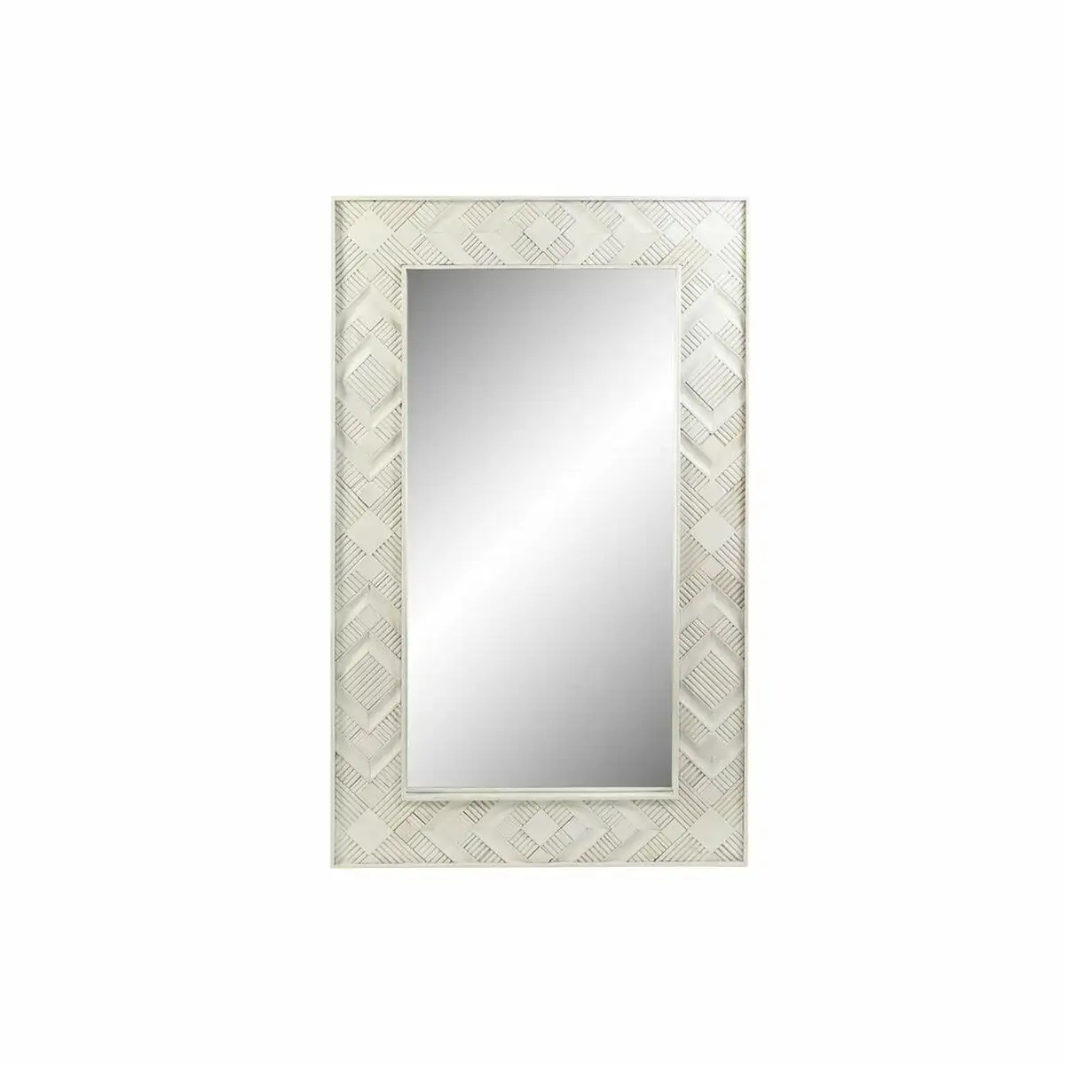 Miroir mural dkd home decor blanc bois de manguier losanges 154 x 4 x 92 cm _6812. DIAYTAR COTE D'IVOIRE - Où Choisir Devient un Plaisir. Découvrez notre boutique en ligne et choisissez parmi une variété de produits qui satisferont tous vos besoins.