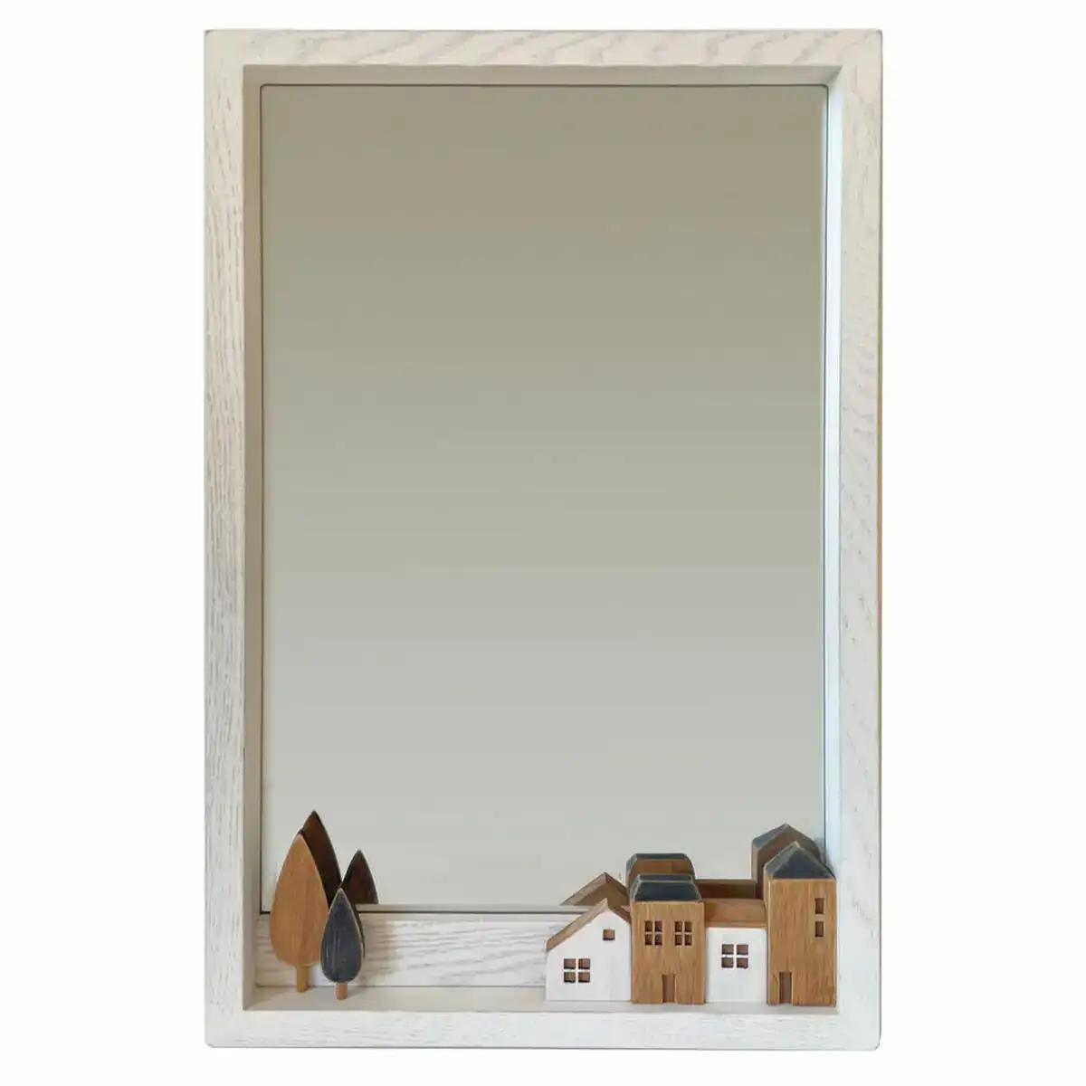 Miroir mural dkd home decor bois blanc maisons 36 x 4 x 60 cm _9135. DIAYTAR COTE D'IVOIRE - L'Art de Choisir, l'Art de Se Distinquer. Naviguez à travers notre catalogue et choisissez des produits qui ajoutent une note d'élégance à votre style unique.