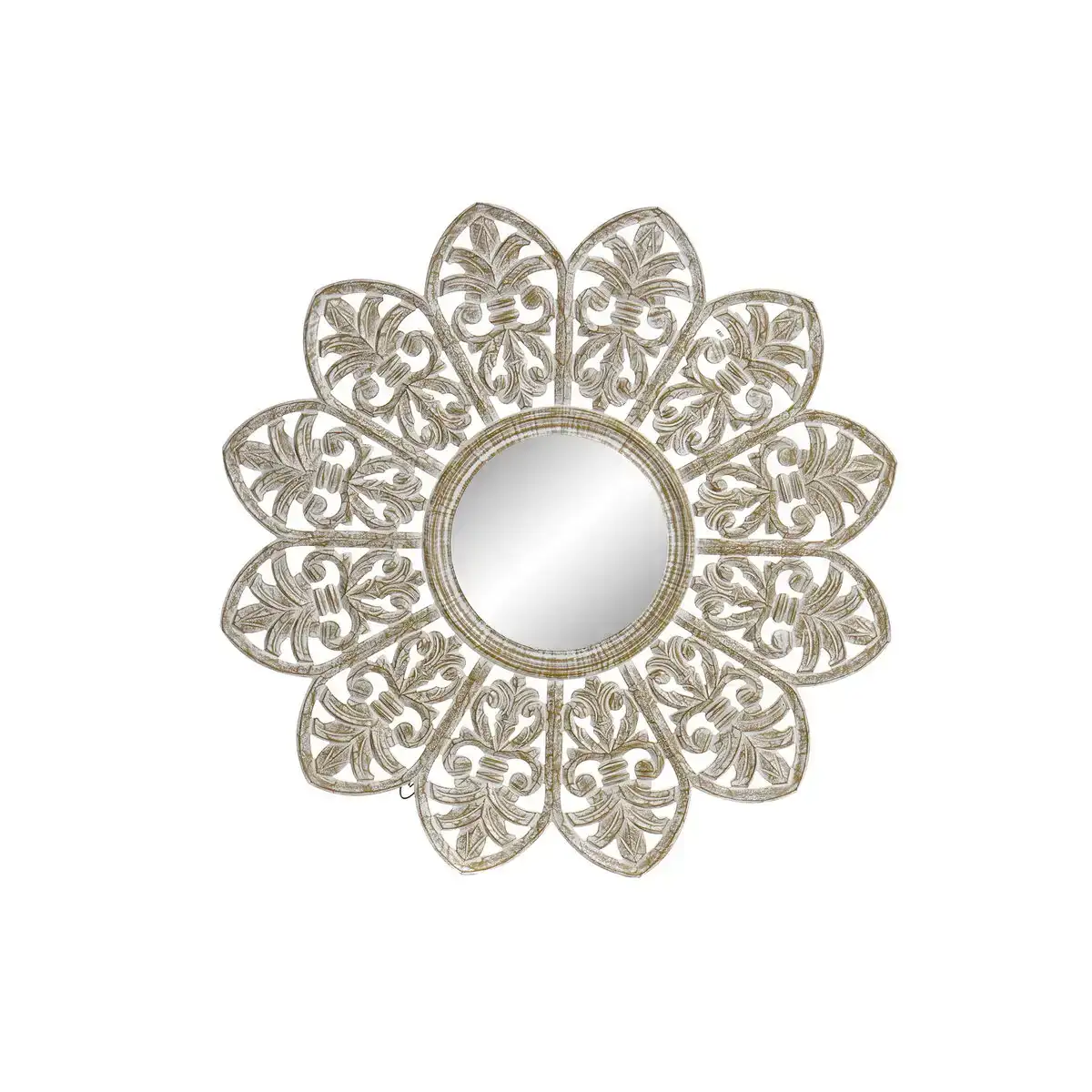 Miroir mural dkd home decor fleur blanc bois mdf decape 89 x 2 x 89 cm _4512. DIAYTAR COTE D'IVOIRE - Où Chaque Achat Raconte une Histoire. Explorez notre boutique en ligne et créez votre propre narration à travers notre diversité de produits, chacun portant une signification unique.
