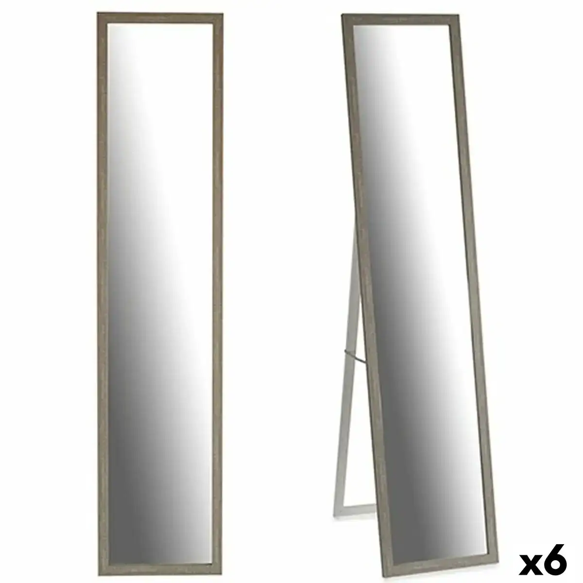 Miroir sur pied gris bois verre 44 x 32 5 x 120 cm 6 unites _9540. DIAYTAR COTE D'IVOIRE - Où la Mode et le Confort se Rencontrent. Plongez dans notre univers de produits et trouvez des articles qui vous habillent avec style et aisance.