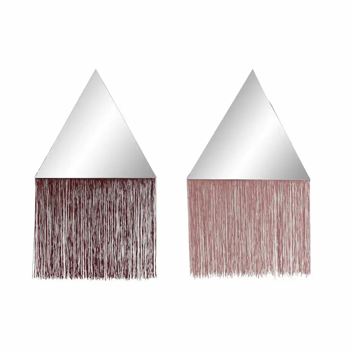 Miroir suspendu dkd home decor bordeaux rose clair bois metal frange 33 5 x 1 x 54 cm 2 unites _6833. DIAYTAR COTE D'IVOIRE - Où Choisir Devient un Acte de Découverte. Découvrez notre gamme et choisissez des produits qui éveillent votre curiosité et élargissent vos horizons.