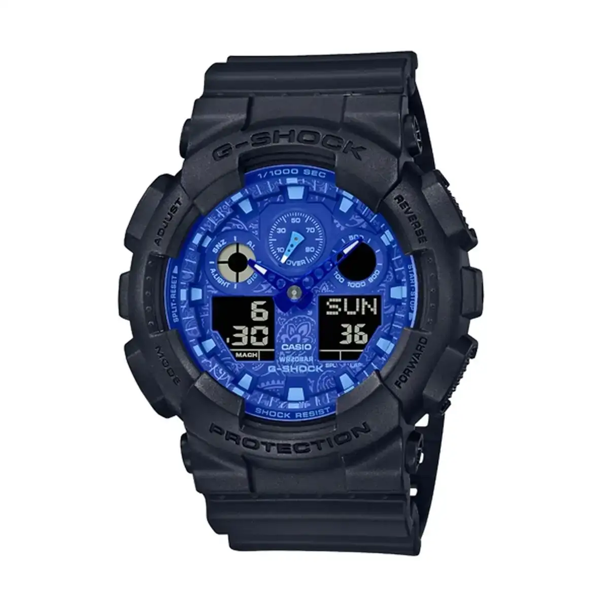 Montre homme casio g shock blue paisley serie_5176. DIAYTAR COTE D'IVOIRE - Où Choisir Devient une Expérience Personnalisée. Explorez notre boutique en ligne pour découvrir des produits qui s'adaptent à votre style et à votre essence.