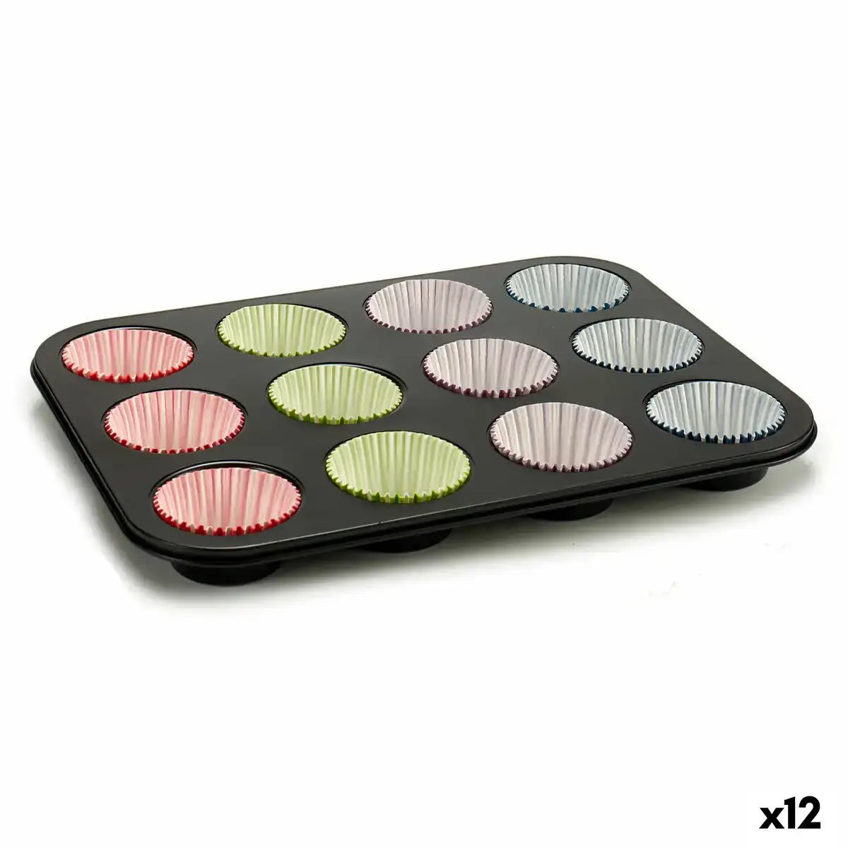 Moules a muffins multicouleur plateau pour four 7 x 7 x 3 cm 35 x 3 x 26 5 cm 12 unites _4310. DIAYTAR COTE D'IVOIRE - Votre Passage vers l'Élégance Abordable. Explorez notre collection où chaque produit est choisi pour sa qualité et son accessibilité, incarnant ainsi l'essence du Côte d'Ivoire.