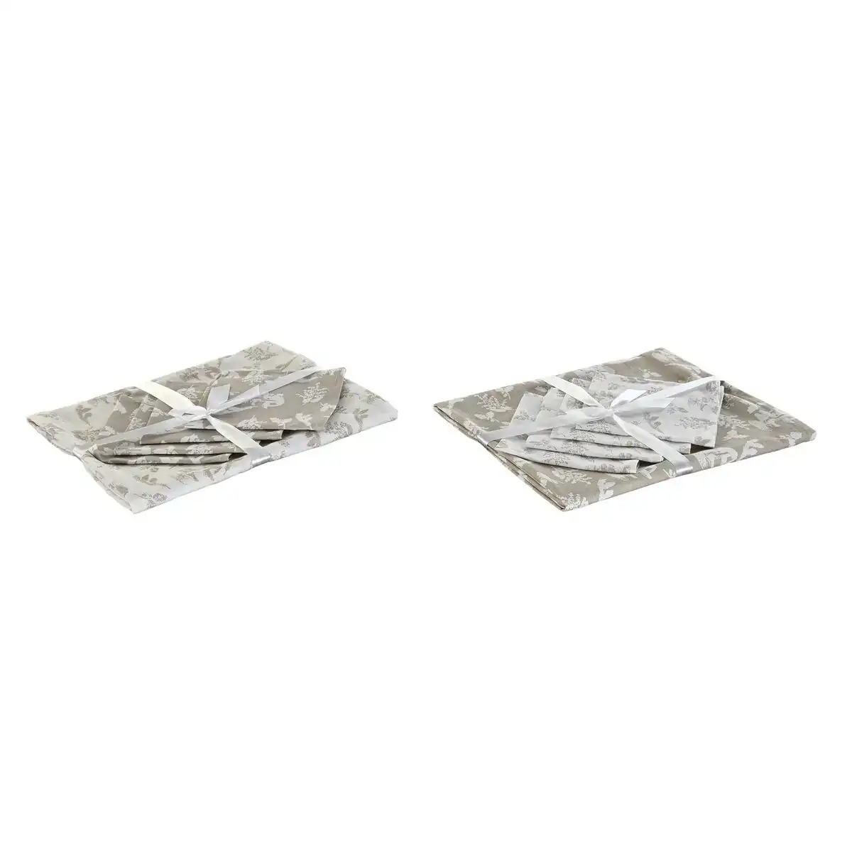 Nappe et serviettes de table dkd home decor 2 unites 150 x 150 x 0 5 cm beige blanc marron clair_1297. DIAYTAR COTE D'IVOIRE - L'Univers de l'Élégance Accessible. Plongez dans notre catalogue et choisissez des produits qui allient sophistication et accessibilité pour un shopping exquis.