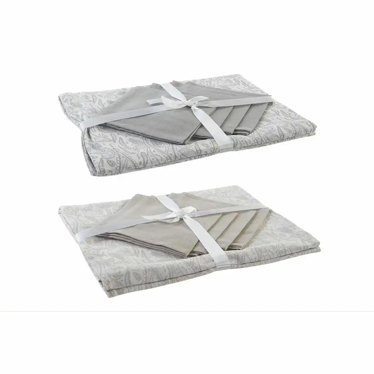 Nappe et serviettes de table dkd home decor blanc beige 150 x 150 x 0 5 cm 2 unites _8979. DIAYTAR COTE D'IVOIRE - Où Choisir Devient un Acte de Découverte. Découvrez notre gamme et choisissez des produits qui éveillent votre curiosité et élargissent vos horizons.