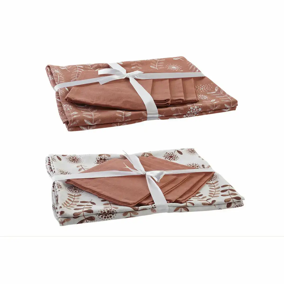 Nappe et serviettes de table dkd home decor blanc terre cuite 150 x 150 x 0 5 cm 2 unites _7340. DIAYTAR COTE D'IVOIRE - Votre Portail vers l'Extraordinaire. Parcourez nos collections et découvrez des produits qui vous emmènent au-delà de l'ordinaire, créant une expérience de shopping mémorable.