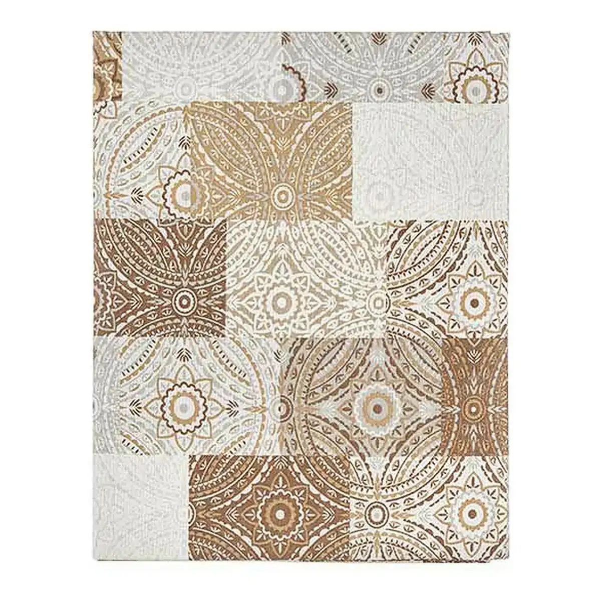 Nappe mandala toile beige 140 x 180 cm _2704. DIAYTAR COTE D'IVOIRE - Où Choisir est un Acte d'Amour pour le Côte d'Ivoire. Explorez notre boutique en ligne et choisissez des articles qui célèbrent la culture et l'artisanat du pays.