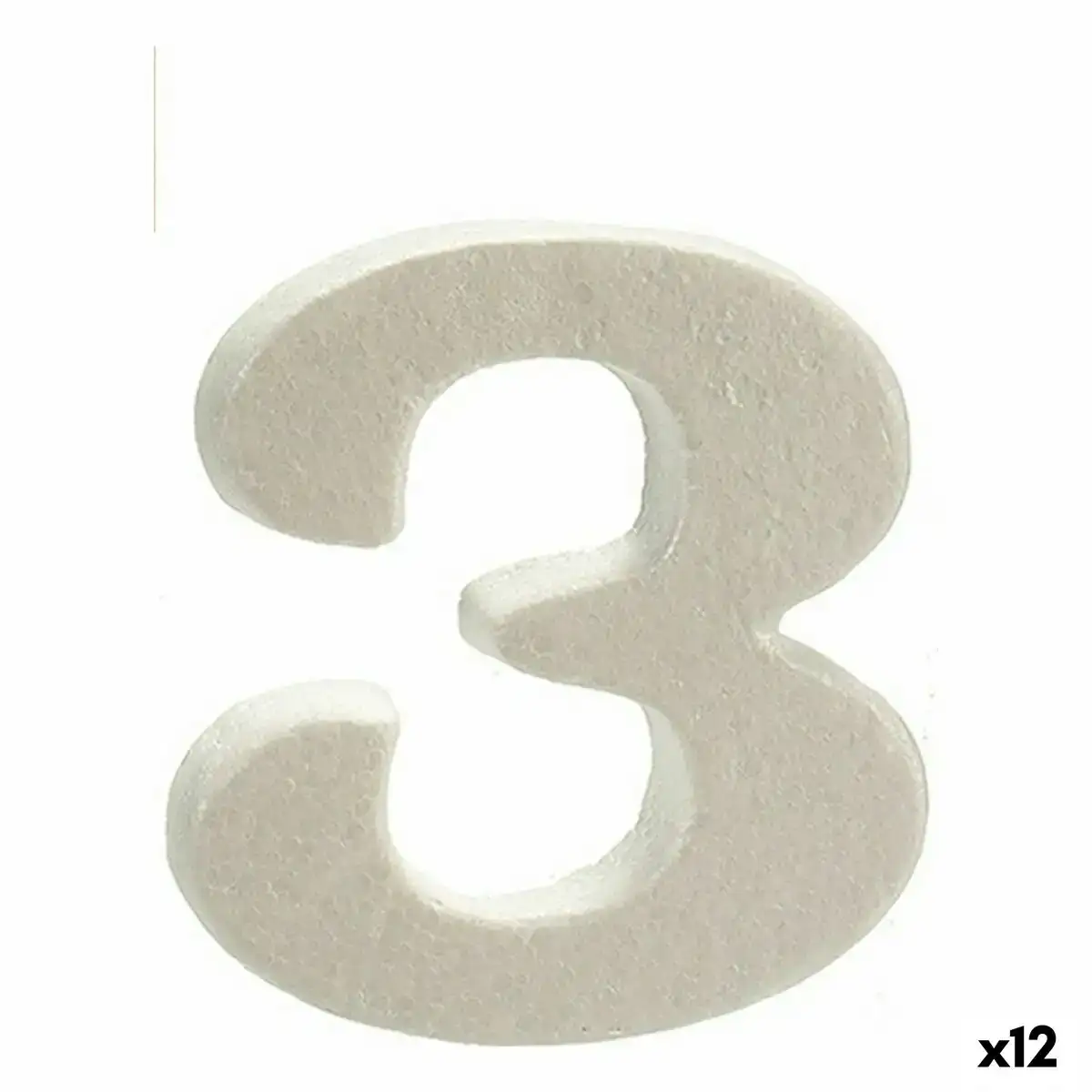 Numero 3 blanc polystyrene 2 x 15 x 10 cm 12 unites _5739. DIAYTAR COTE D'IVOIRE - Où l'Élégance se Mêle à l'Authenticité. Naviguez à travers notre boutique en ligne et choisissez des produits qui incarnent le style et la tradition du Côte d'Ivoire.