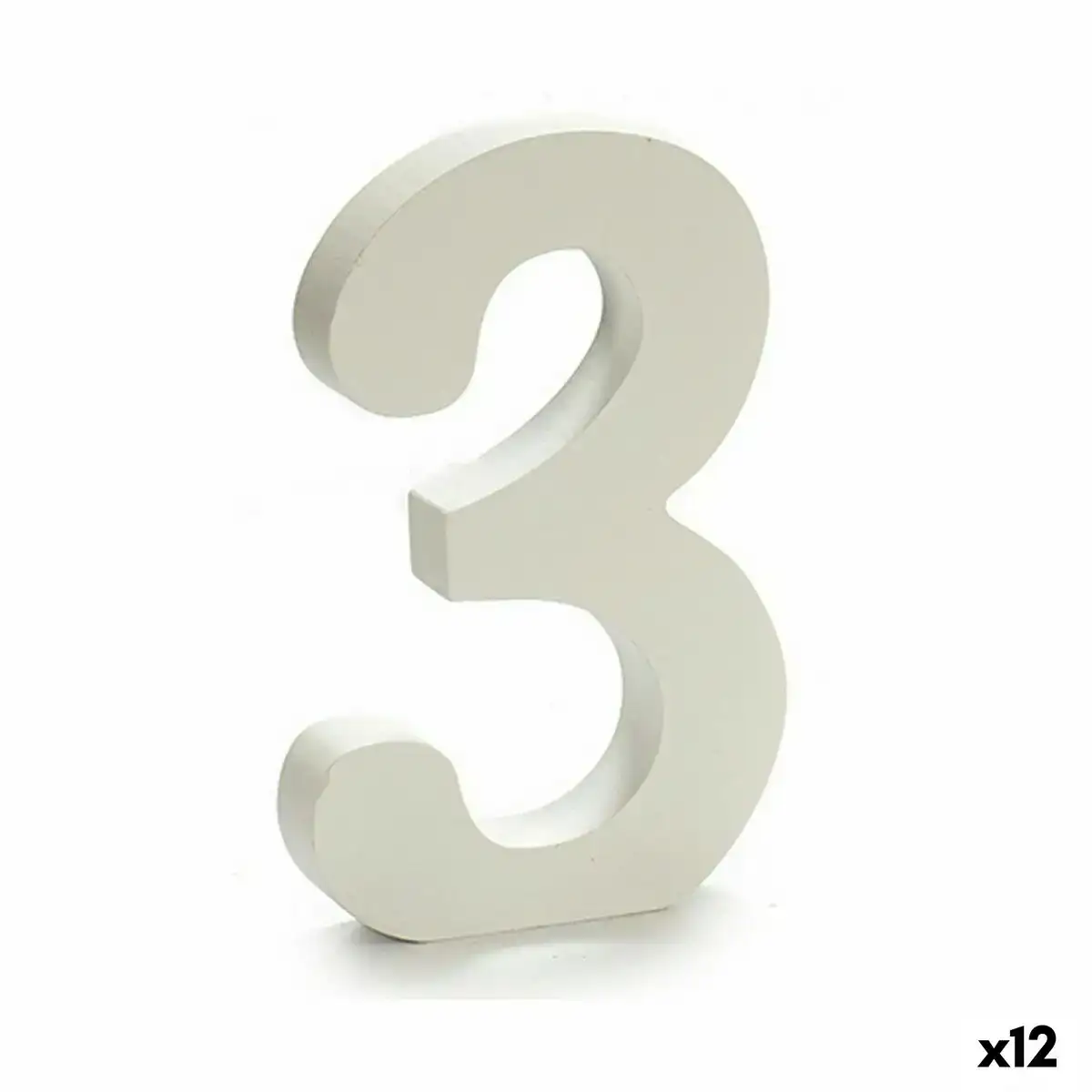 Numero 3 bois blanc 1 8 x 21 x 17 cm 12 unites _7455. DIAYTAR COTE D'IVOIRE - Là où la Qualité est Non Négociable. Parcourez notre boutique en ligne pour découvrir des produits qui incarnent le raffinement et l'excellence du Côte d'Ivoire.