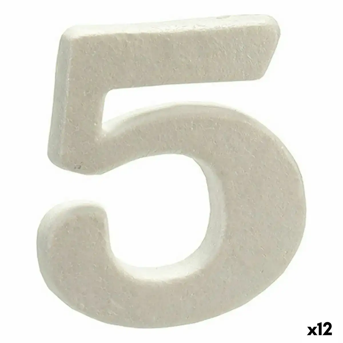 Numero 5 blanc polystyrene 2 x 15 x 10 cm 12 unites _7474. DIAYTAR COTE D'IVOIRE - Là où Chaque Achat a du Sens. Explorez notre gamme et choisissez des produits qui racontent une histoire, du traditionnel au contemporain.