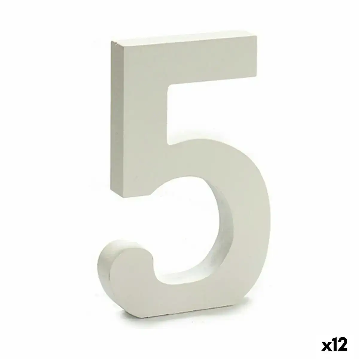 Numero 5 bois blanc 1 8 x 21 x 17 cm 12 unites _1358. DIAYTAR COTE D'IVOIRE - Là où Choisir est un Acte d'Amour pour la Culture Côte d'Ivoireaise. Explorez notre gamme et choisissez des produits qui célèbrent la richesse de notre patrimoine.
