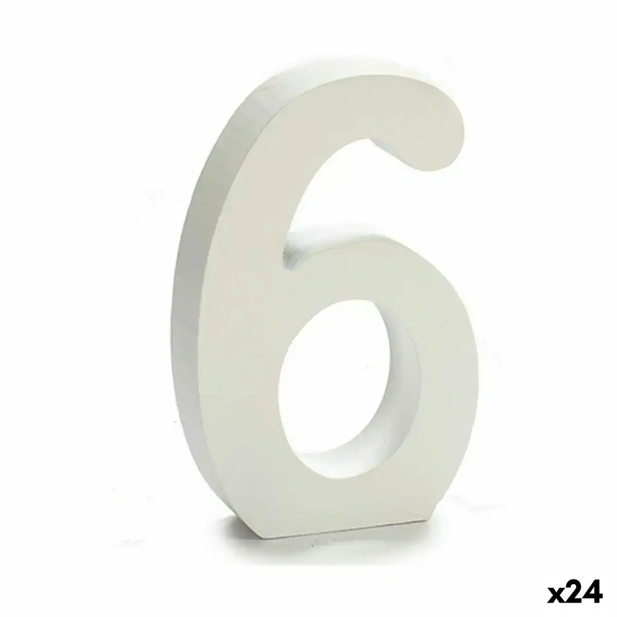 Numero 6 bois blanc 2 x 16 x 14 5 cm 24 unites _8497. DIAYTAR COTE D'IVOIRE - L'Art de Vivre le Shopping Authentique. Découvrez notre boutique en ligne et trouvez des produits qui célèbrent la culture et l'héritage du Côte d'Ivoire.
