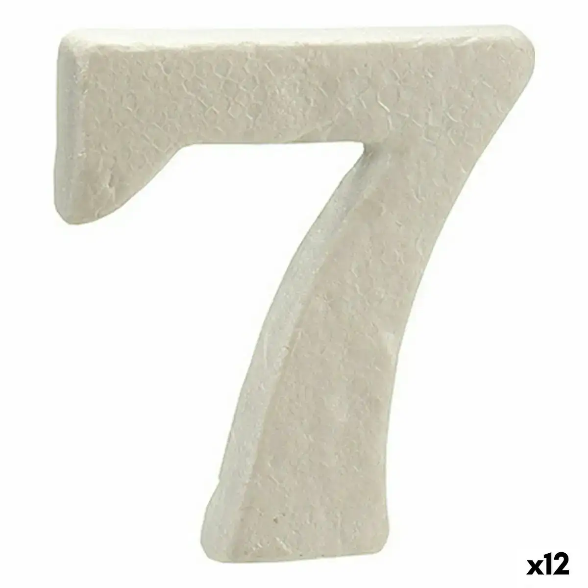 Numero 7 blanc polystyrene 2 x 15 x 10 cm 12 unites _5826. DIAYTAR COTE D'IVOIRE - Votre Passage vers l'Éclat et la Beauté. Explorez notre boutique en ligne et trouvez des produits qui subliment votre apparence et votre espace.