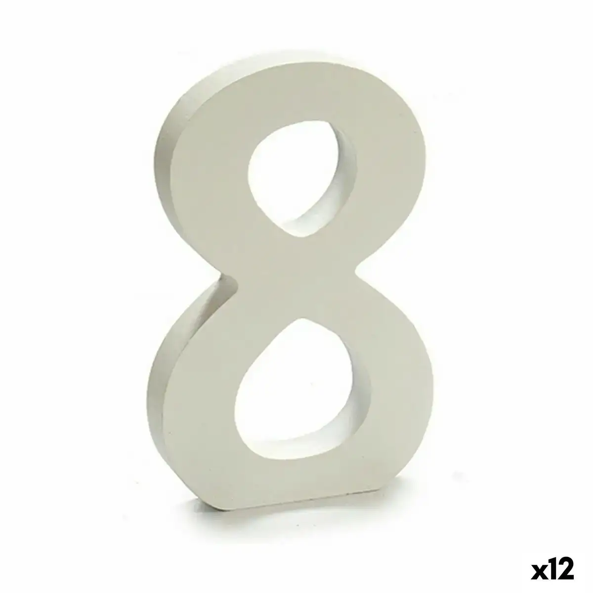 Numero 8 bois blanc 1 8 x 21 x 17 cm 12 unites _8073. DIAYTAR COTE D'IVOIRE - Là où la Tradition Devient Tendance. Naviguez à travers notre boutique en ligne et choisissez des produits qui allient l'authenticité au contemporain.
