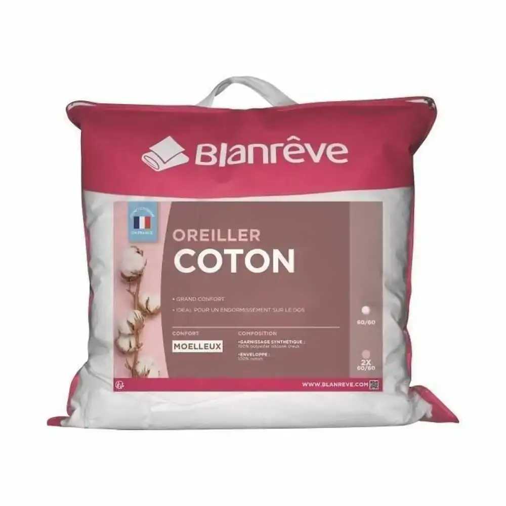 Oreiller blanreve blanc 60 x 60 cm_2380. DIAYTAR COTE D'IVOIRE - Où Chaque Produit a sa Place. Parcourez notre catalogue et choisissez des articles qui s'intègrent parfaitement à votre style et à votre espace.